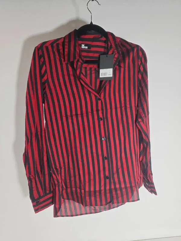 Chemise The Kooples – Rayures rouges & noires – Taille 0 (XS/S) The Kooples
