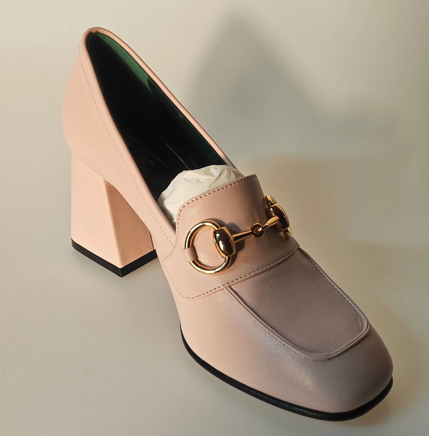 Gucci – Escarpins Mocassins à Talon – Rose Poudré gucci