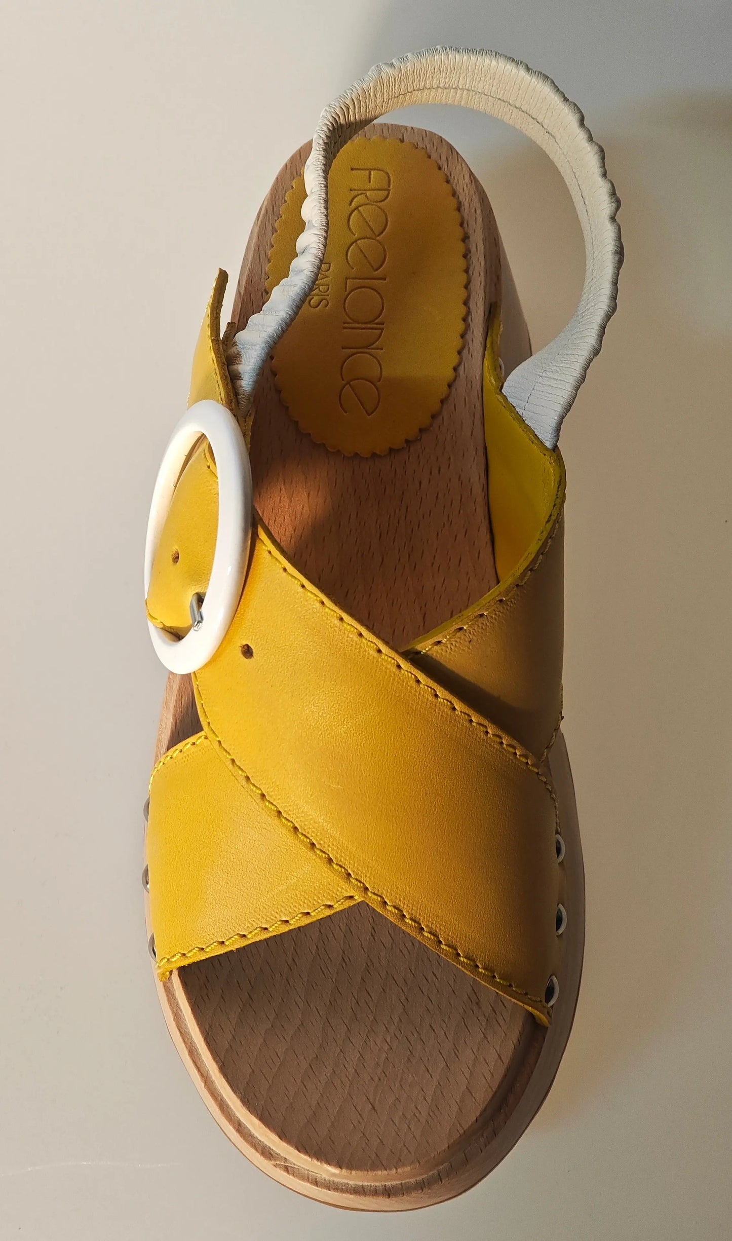 Free Lance – Marguerite 35 Dandelion / Powder White – Sandales en Bois T.35 Free Lance