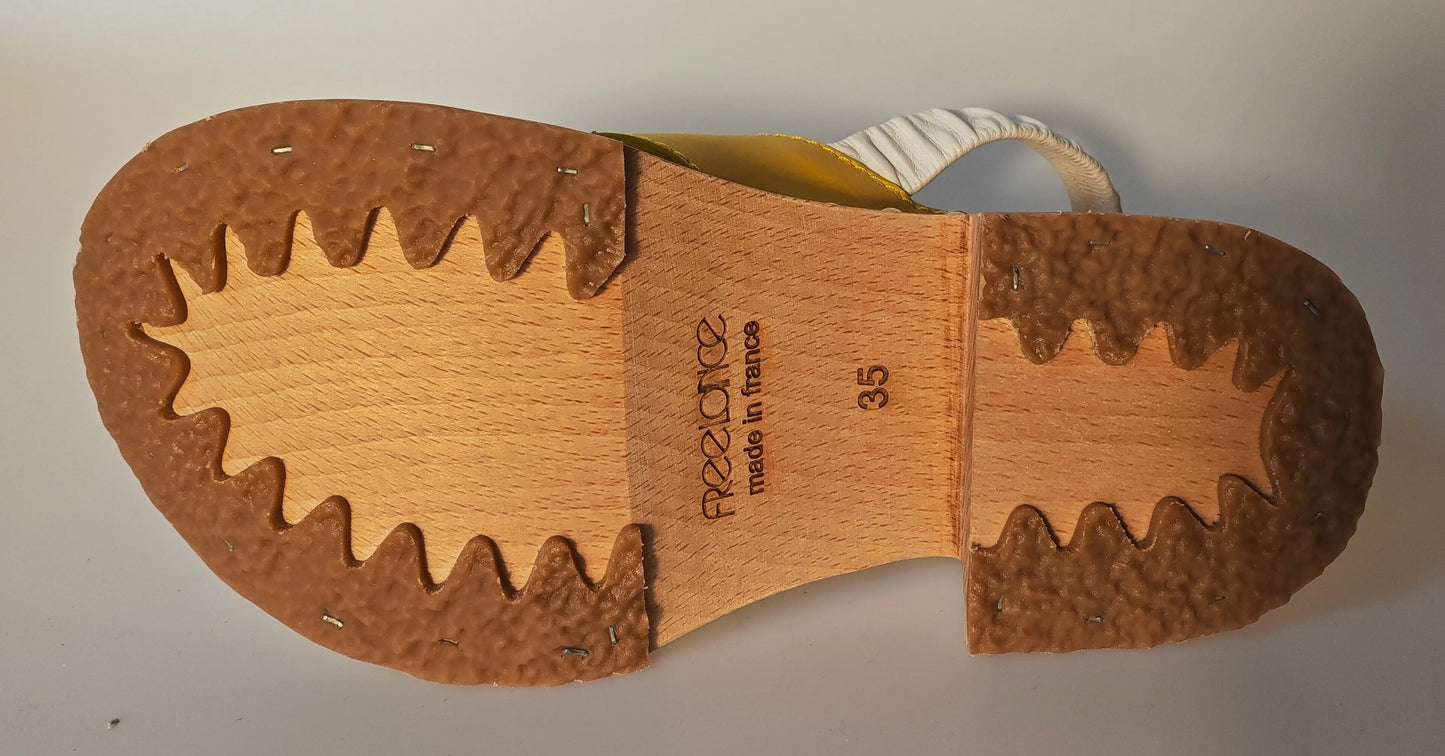 Free Lance – Marguerite 35 Dandelion / Powder White – Sandales en Bois T.35 Free Lance