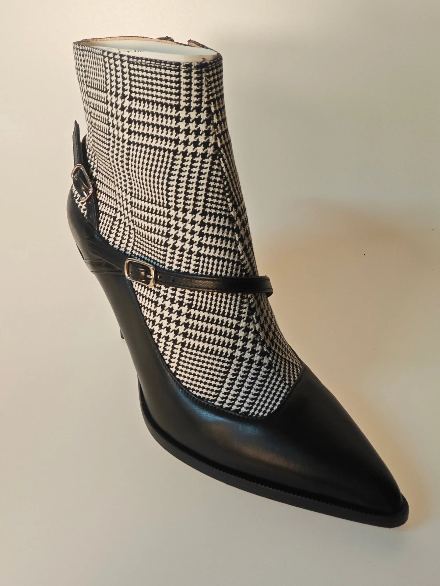 Bottines Free Lance – Pied-de-Poule & Cuir Noir – Taille 35 Free Lance