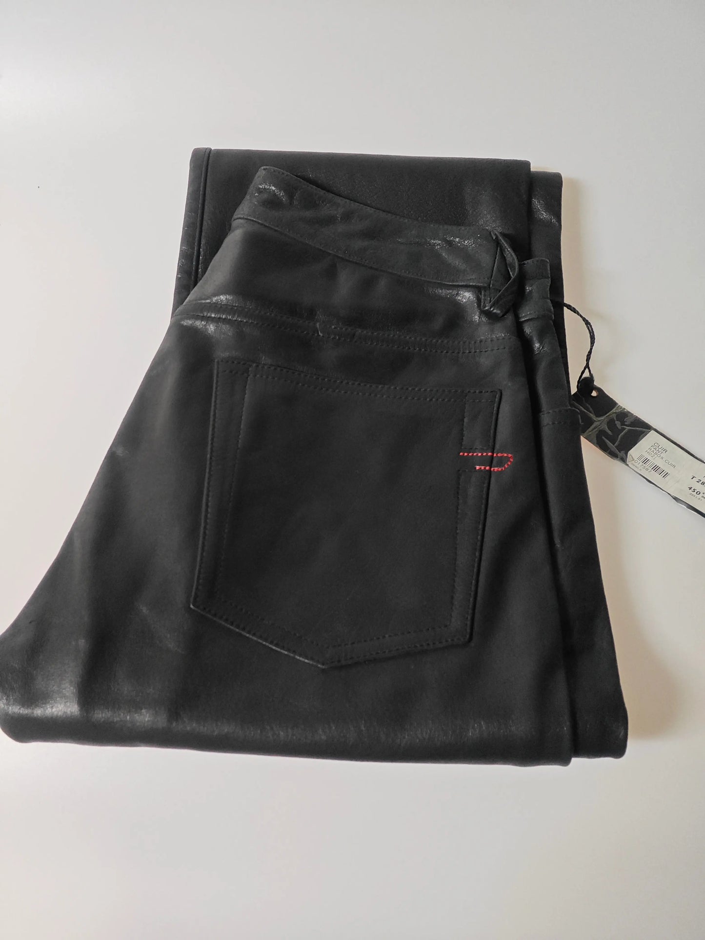 Pantalon DIESEL en cuir véritable – Noir – Taille 28/33 Diesel