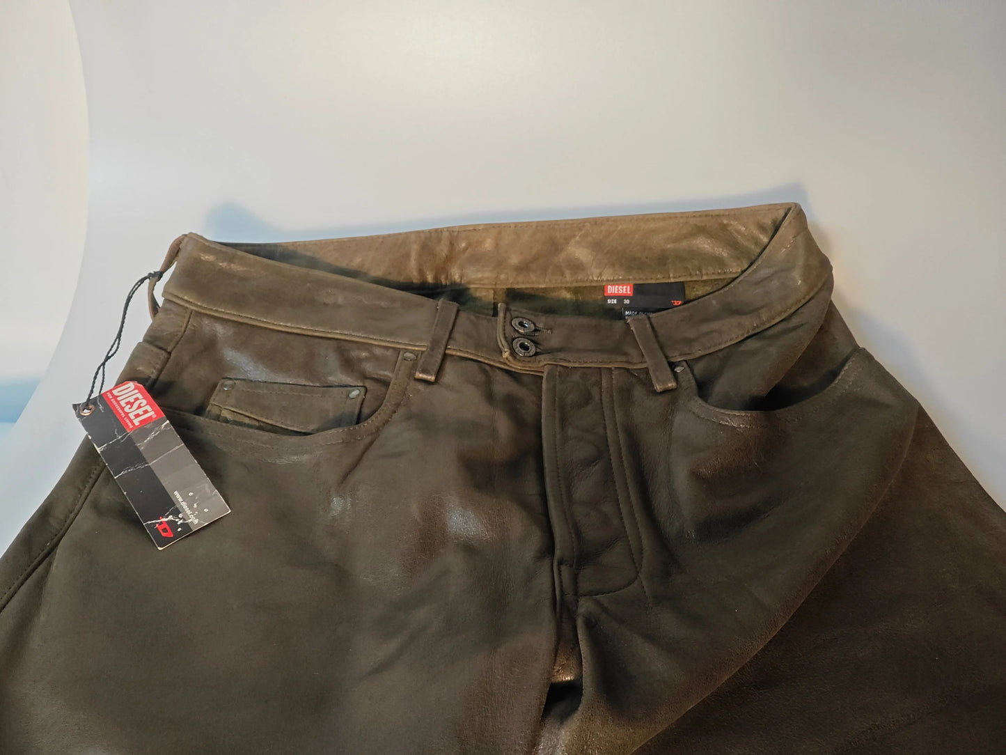 Pantalon cuir marron Diesel – taille 30 Diesel