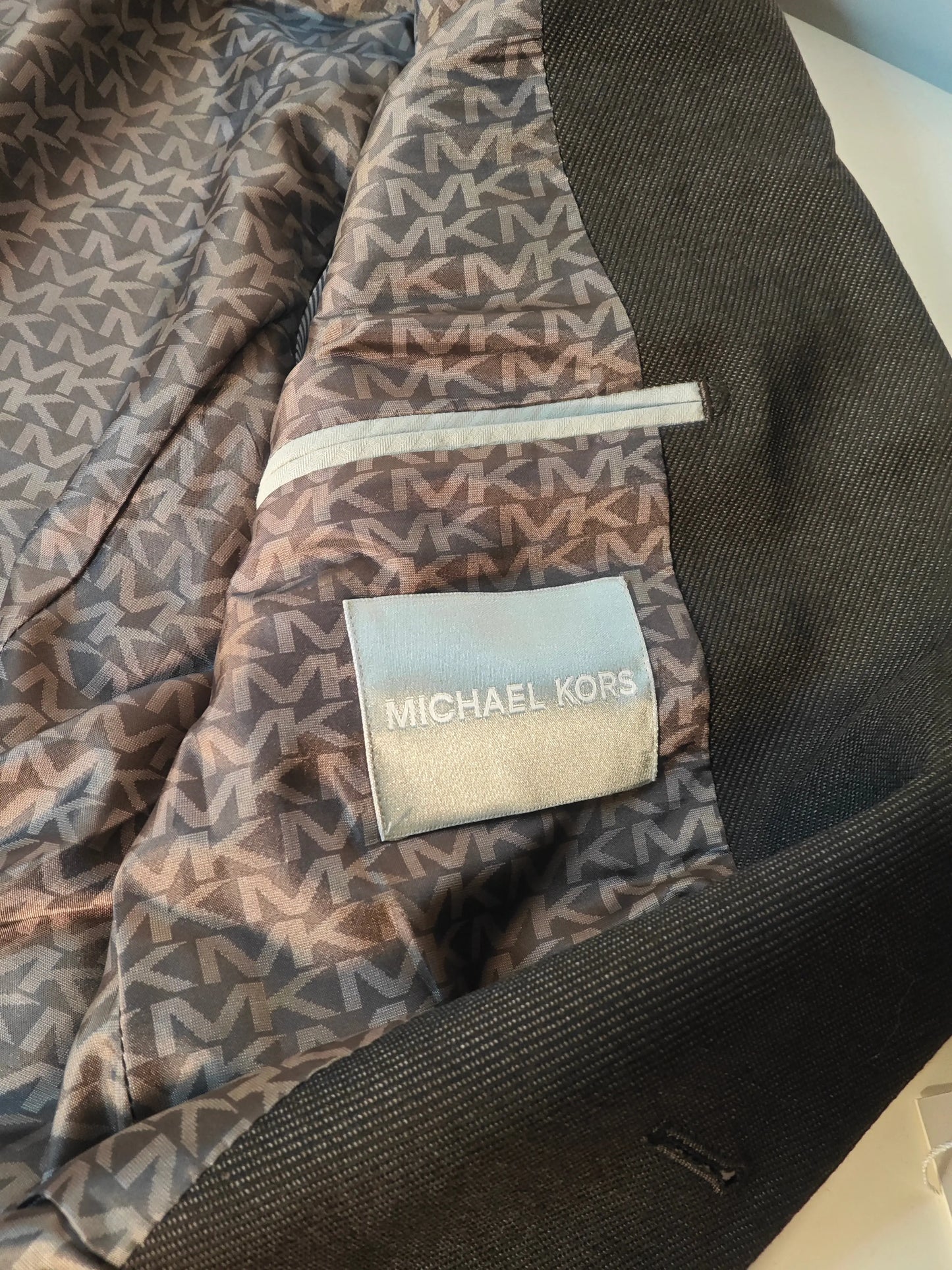 Blazer marron anthracite stretch Michael Kors – taille 50 Michael Kors