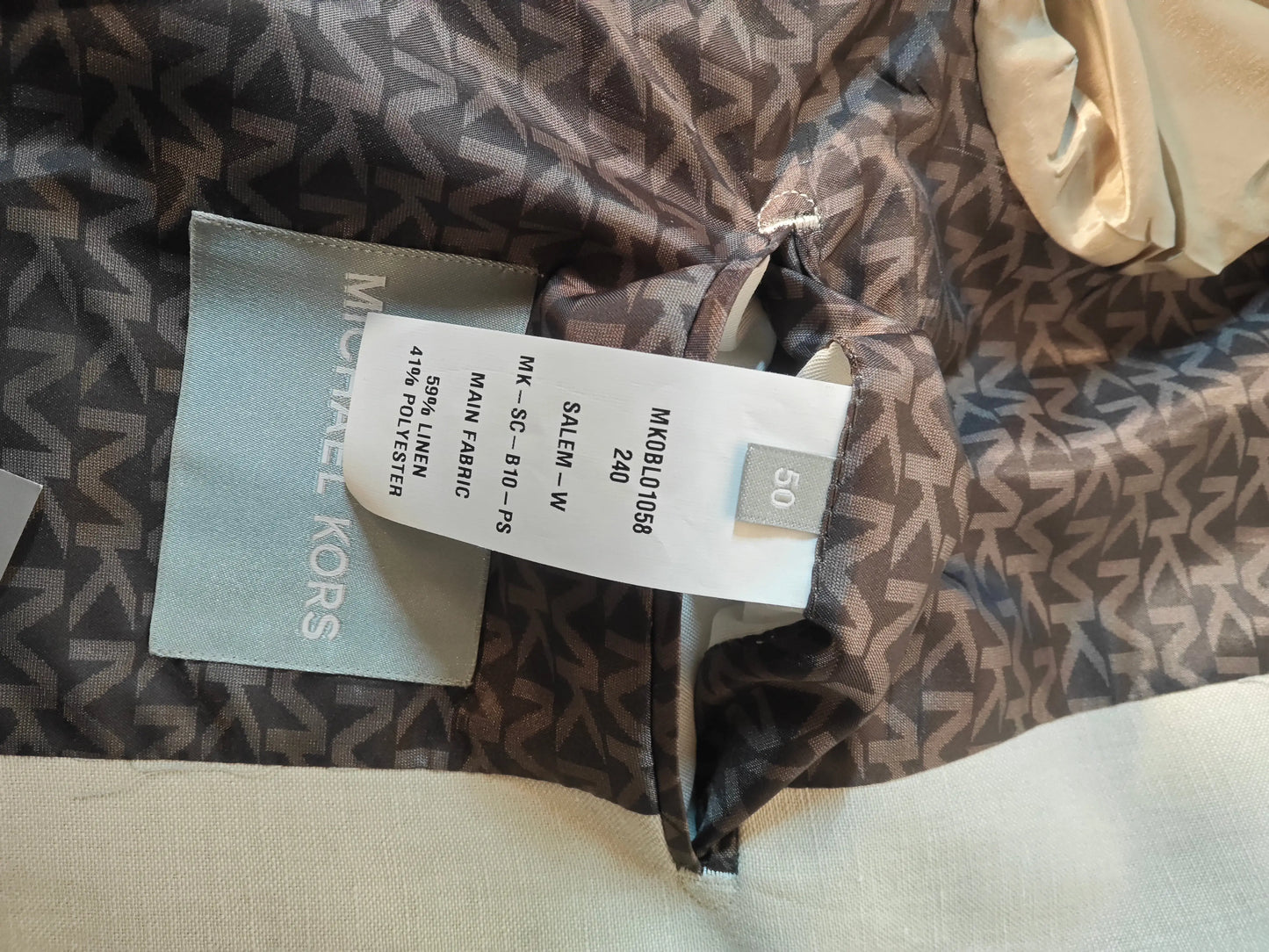 Blazer sable en lin Michael Kors – neuf avec étiquette Michael Kors