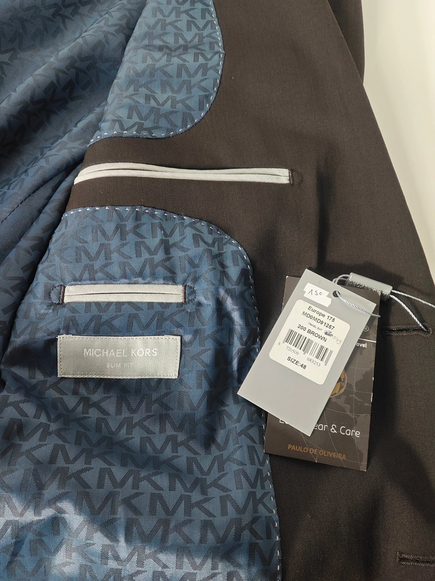 Blazer Michael Kors Slim Fit – marron Michael Kors