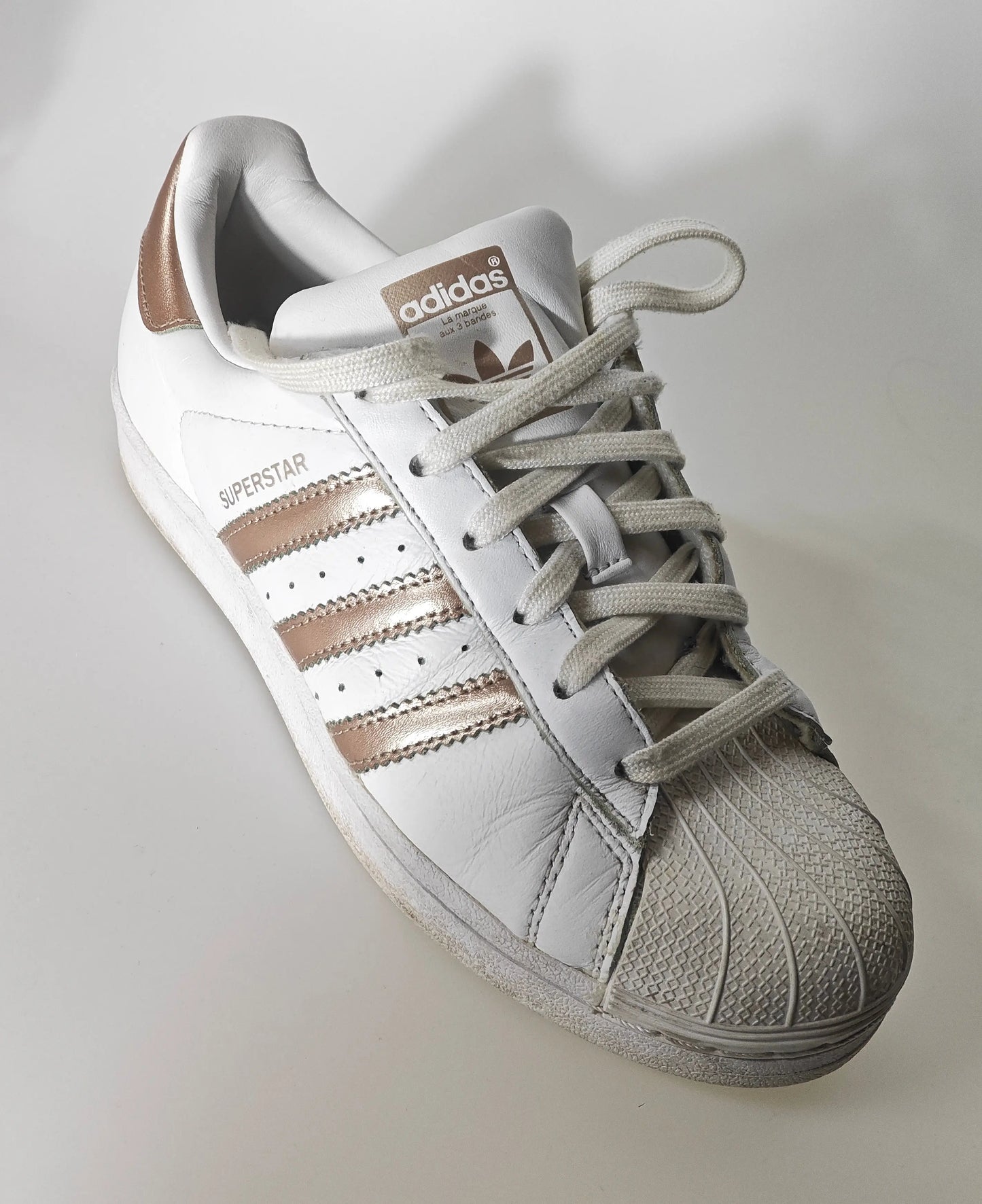Adidas Superstar – Blanc & Rose Gold – Taille 38 SECONDE MAIN Adidas