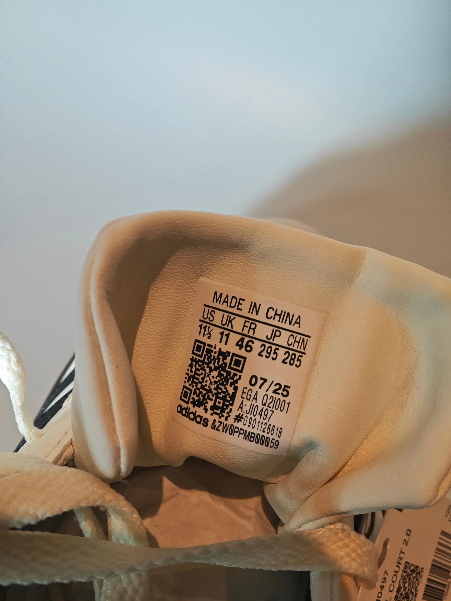 Adidas VL Court 2.0 blanc / noir – T46 – neuves avec boîte Adidas