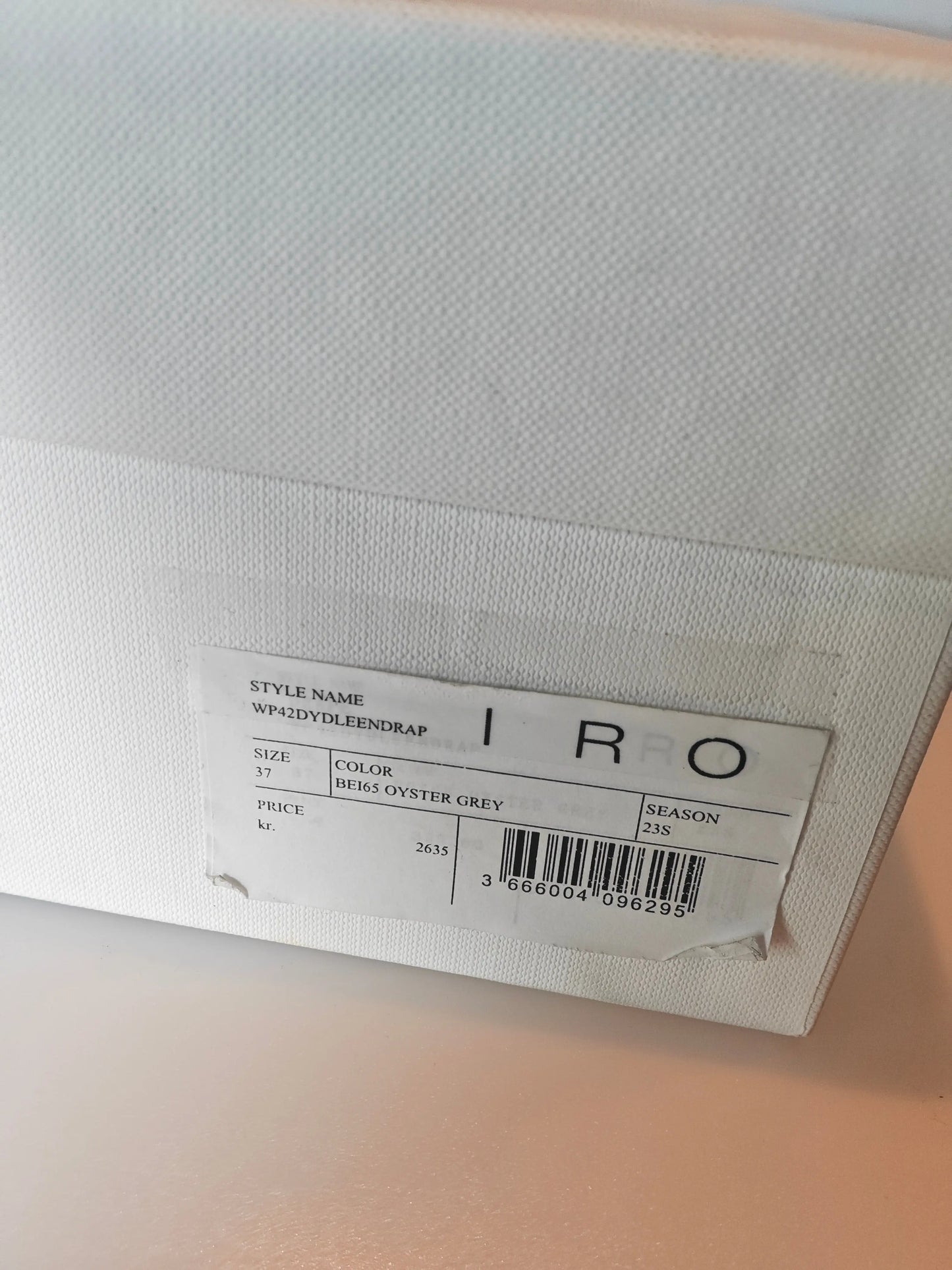 Sandales à talon IRO Paris cuir beige Oyster Grey – T37 – modèle avec liens – avec boîte & pochon IRO