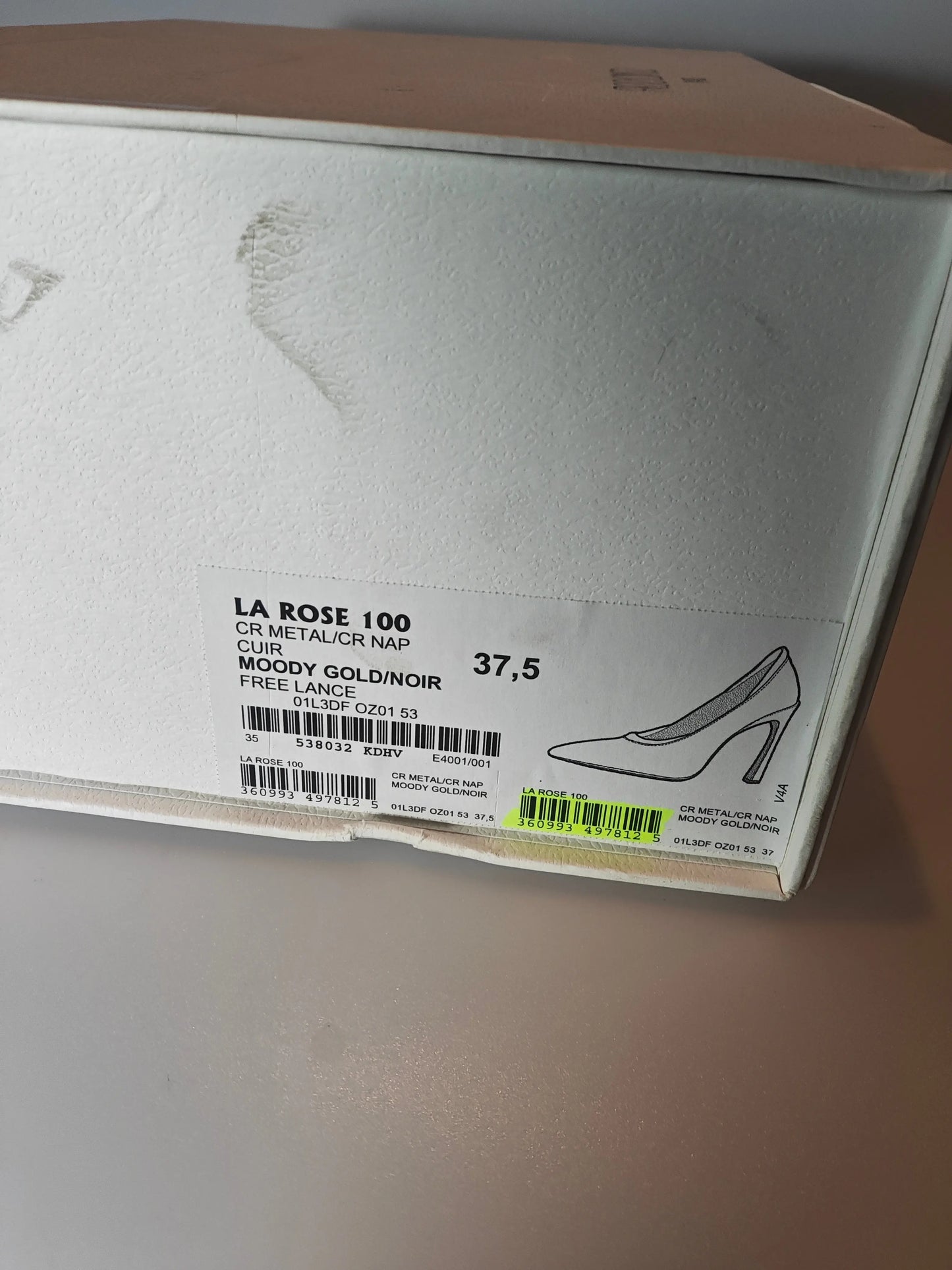 Escarpins Free Lance La Rose 100 or/noir – T37,5 – neufs avec boîte Upstyle Destock