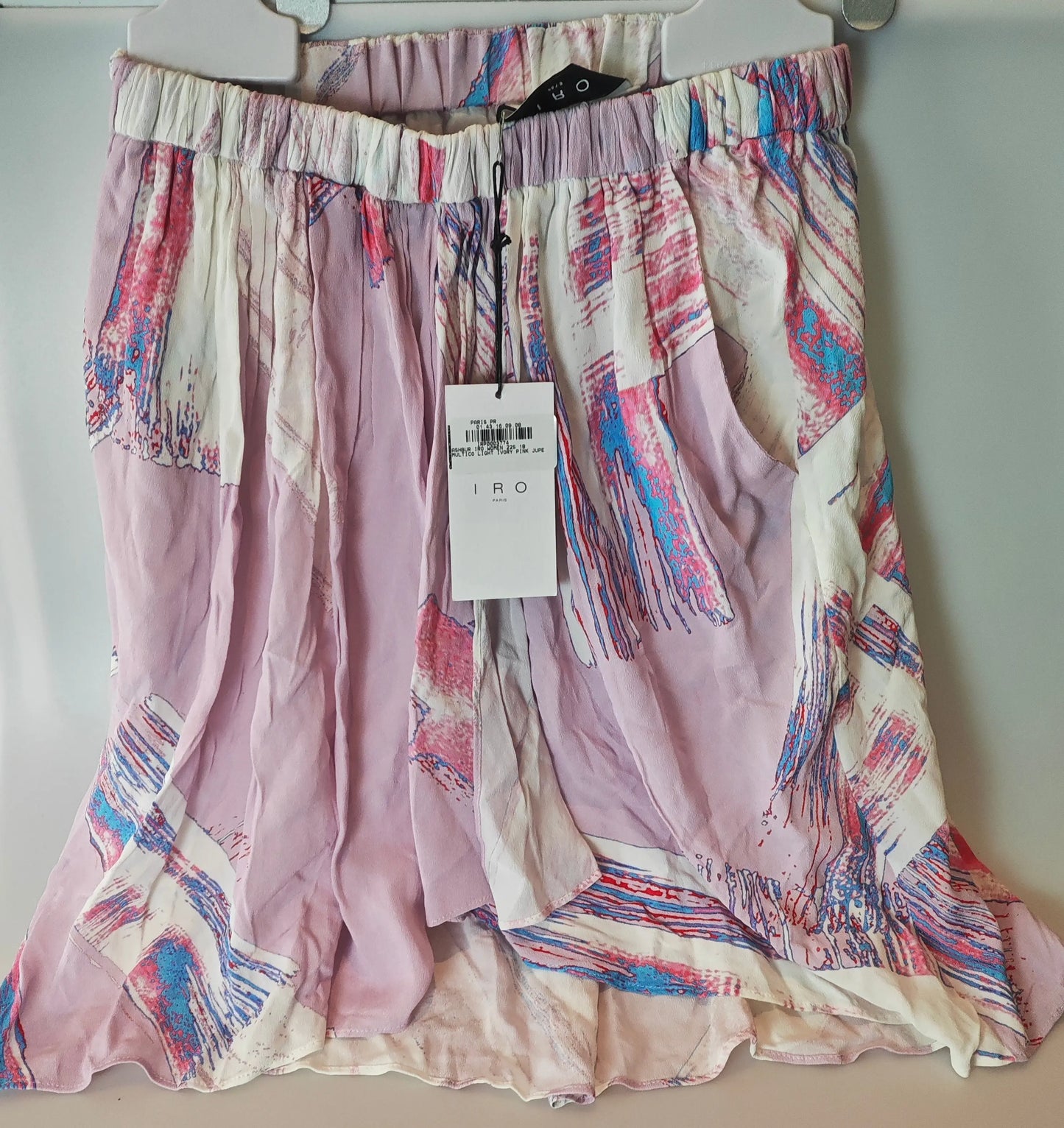 Jupe IRO Paris neuve avec étiquette T36 imprimé rose multicolore IRO