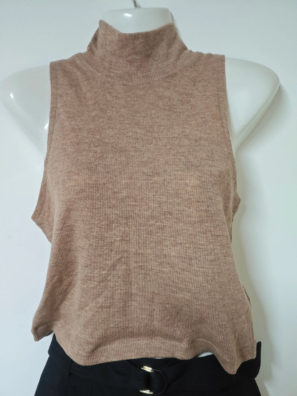 Top col montant IRO Paris 100% laine caramel coffee neuf S IRO