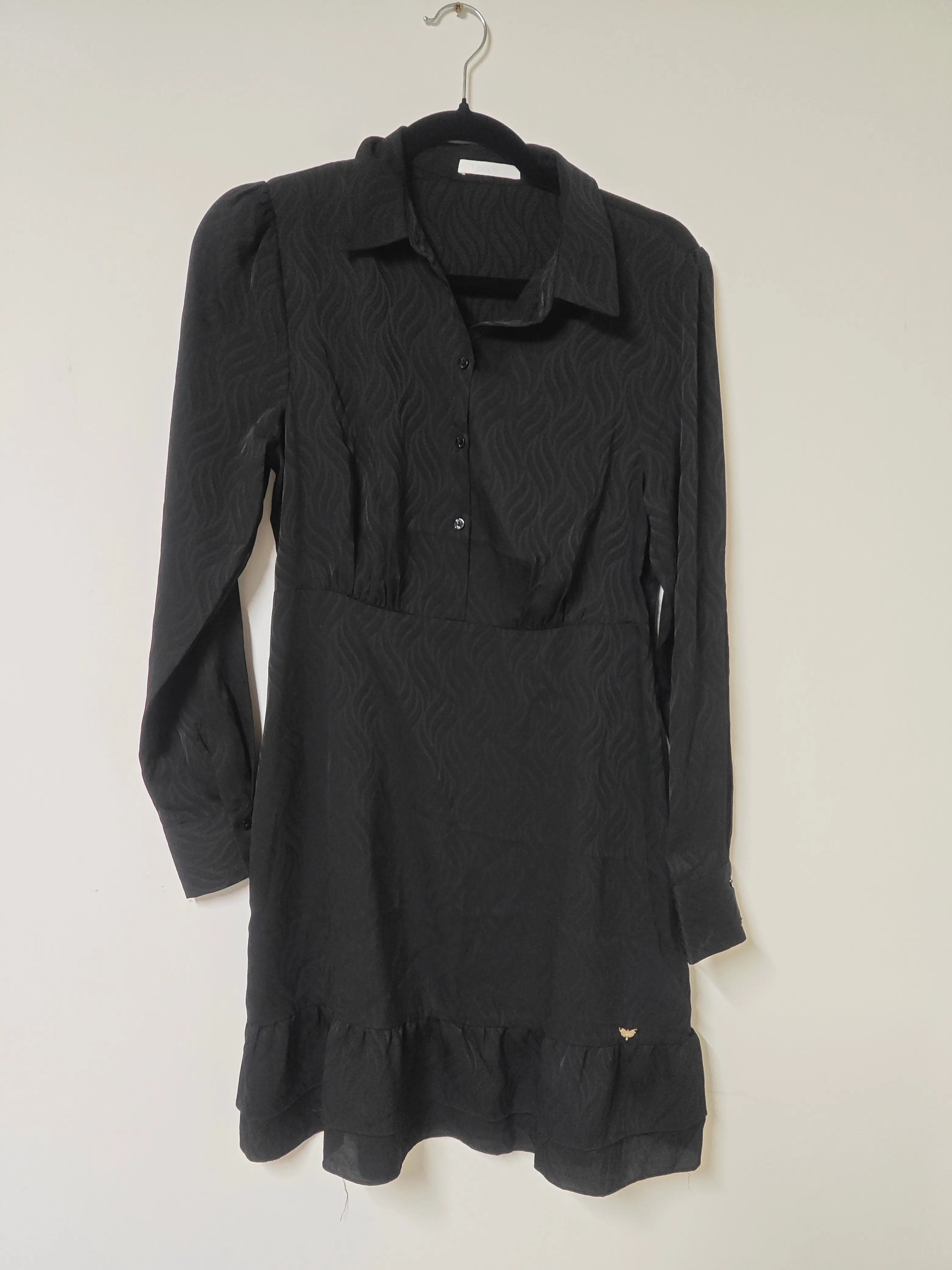 Robe LPB noire neuve manches longues col chemise taille S SECONDE MAIN LPB