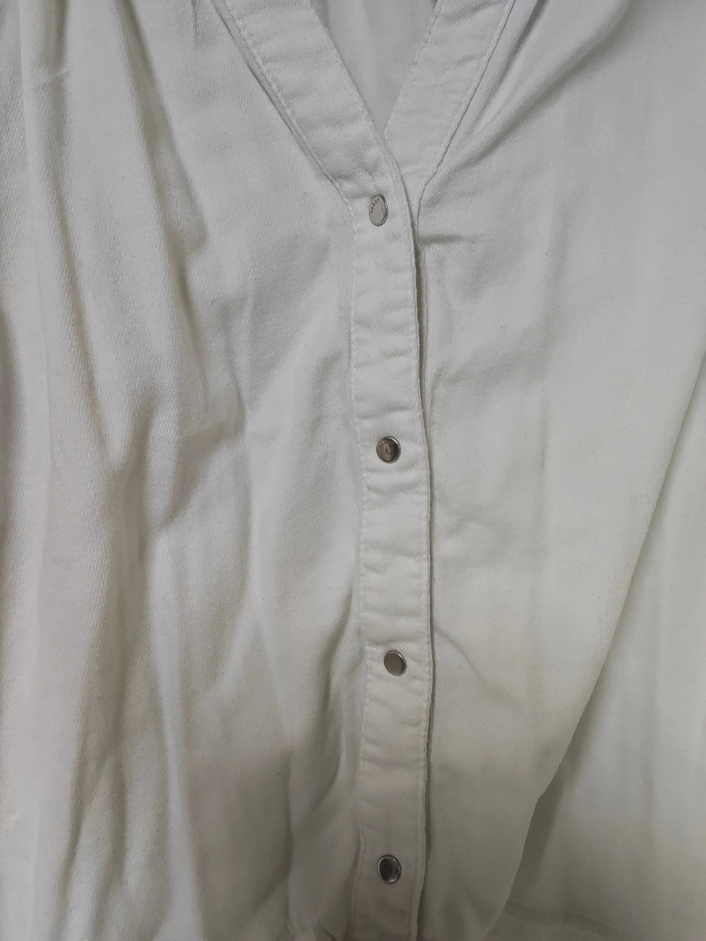Blouse ba&sh blanche col volanté manches 3/4 - SECONDE MAIN ba&sh