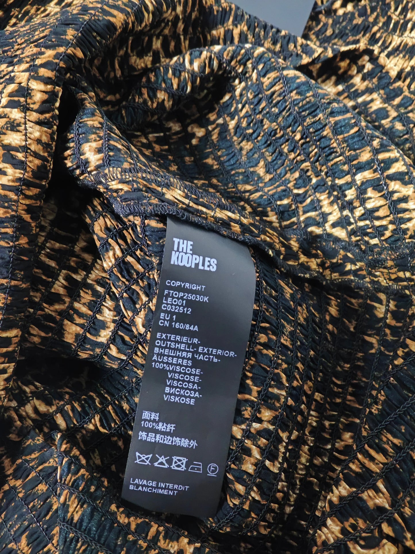 Top smocké The Kooples léopard marron noir neuf The Kooples