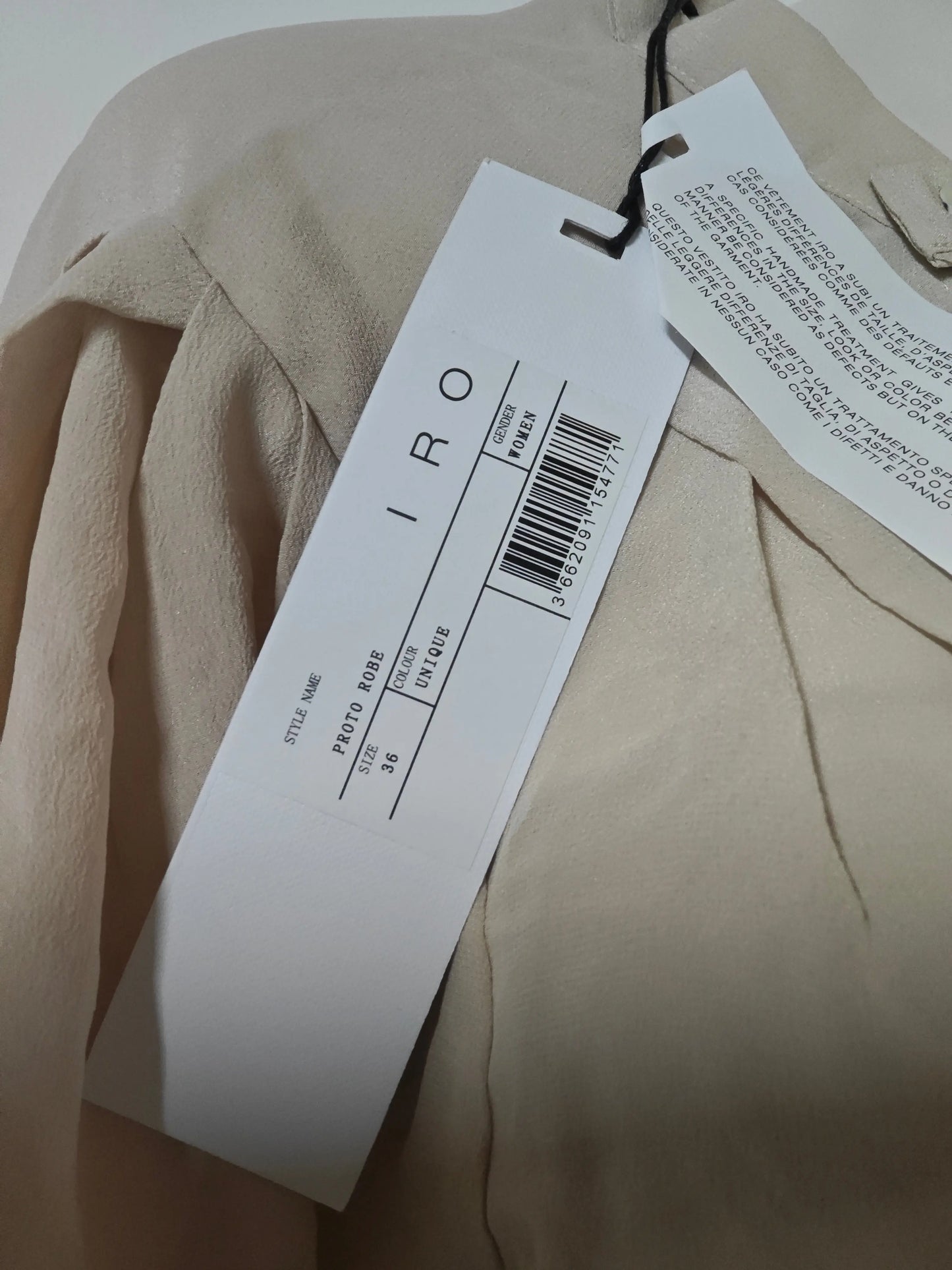 Robe IRO beige nude asymétrique drapée neuve taille 36 IRO