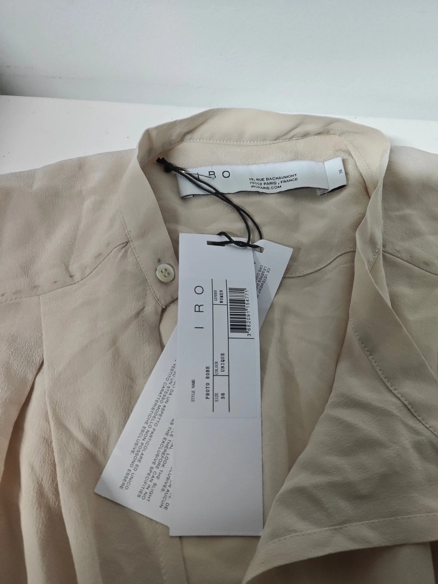 Robe IRO beige nude asymétrique drapée neuve taille 36 IRO