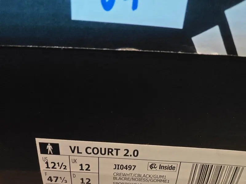 Adidas VL Court 2.0 blanc noir T47 1/3 Adidas