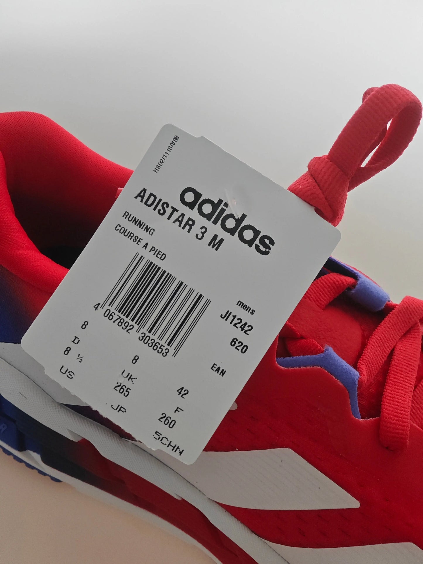 Adidas Adistar 3 M running T42 neuves rouge bleu blanc Adidas