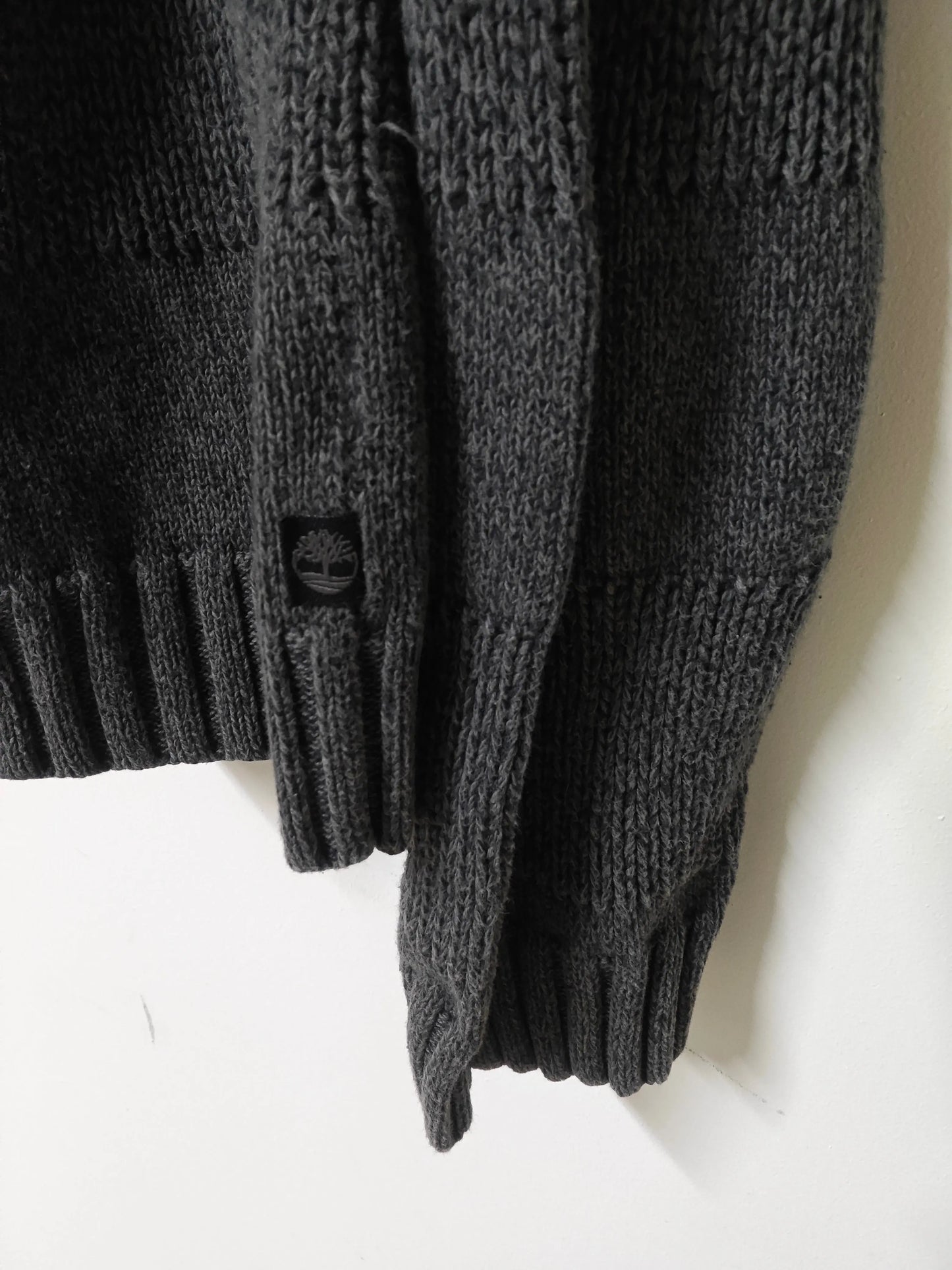 Pull Timberland vintage XL gris maille texturée- SECONDE MAIN Timberland