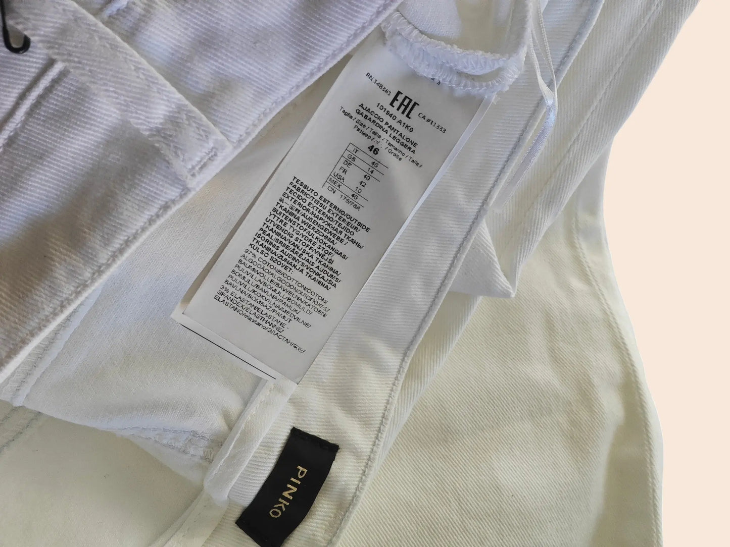 Pantalon cargo Pinko blanc – neuf avec étiquette – taille 46 EU Pinko
