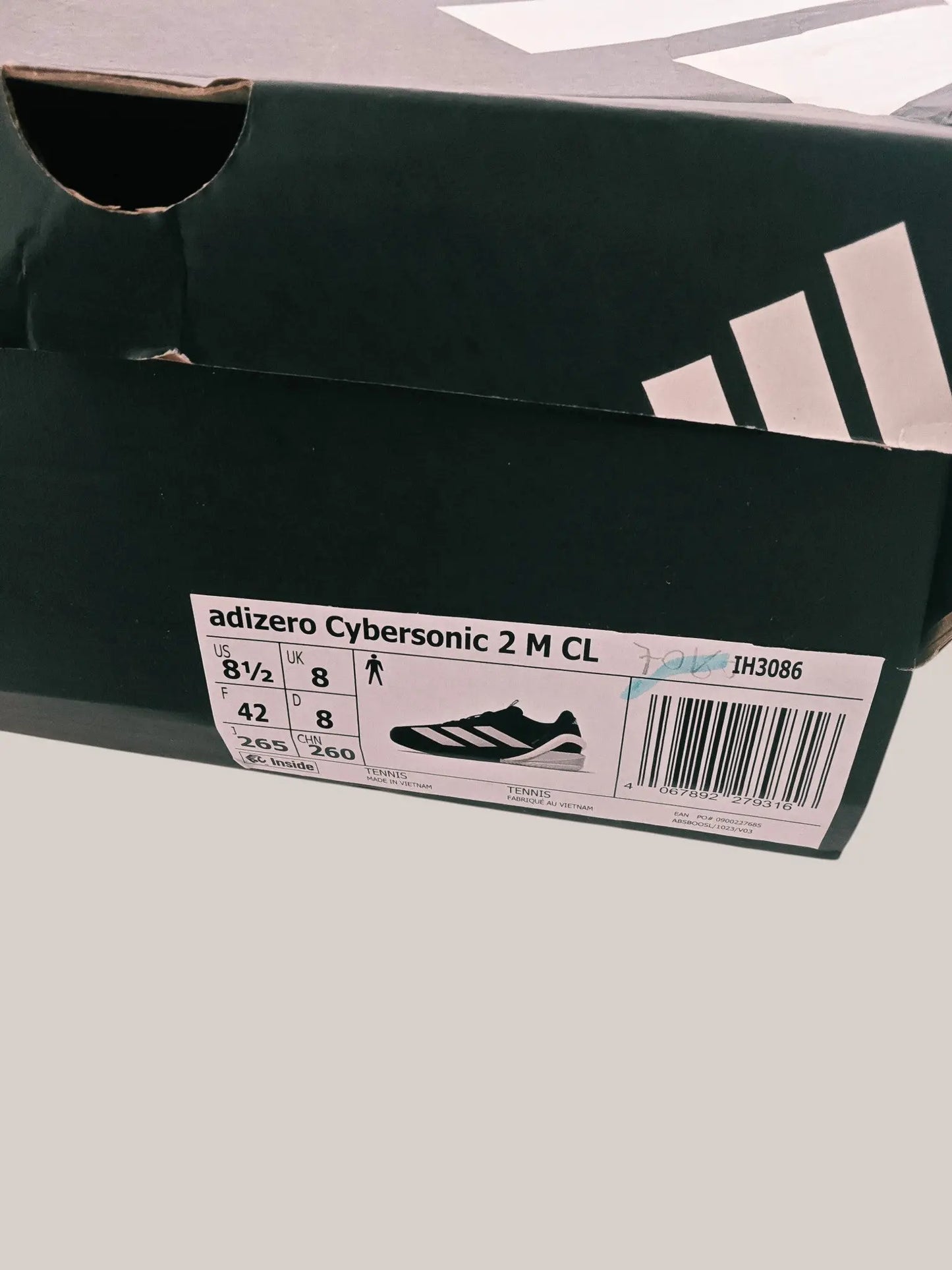 Adidas Adizero Cybersonic 2 M CL noir blanc T42 Adidas