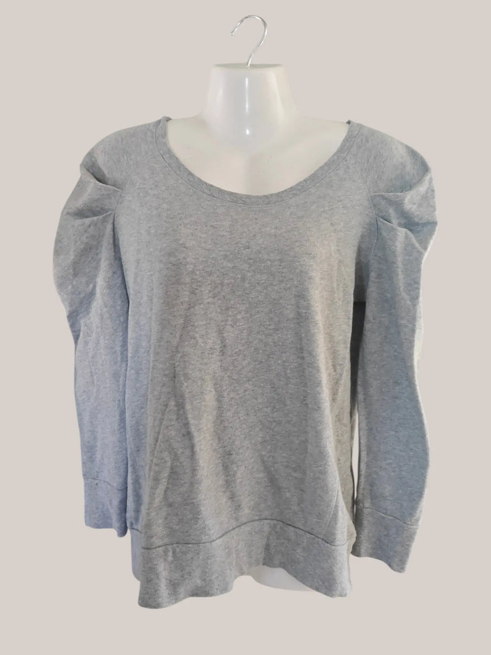 Sweat Sandro gris chiné manches bouffantes T1 - SECONDE MAIN Sandro