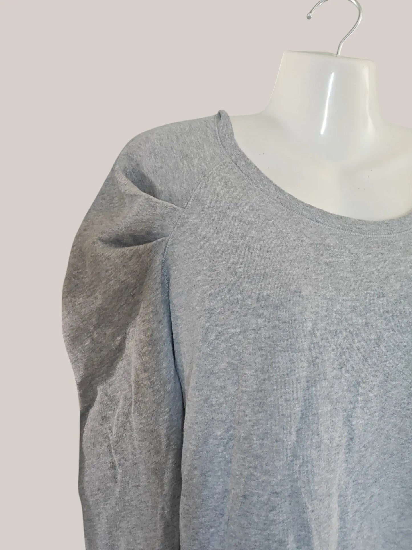 Sweat Sandro gris chiné manches bouffantes T1 - SECONDE MAIN Sandro