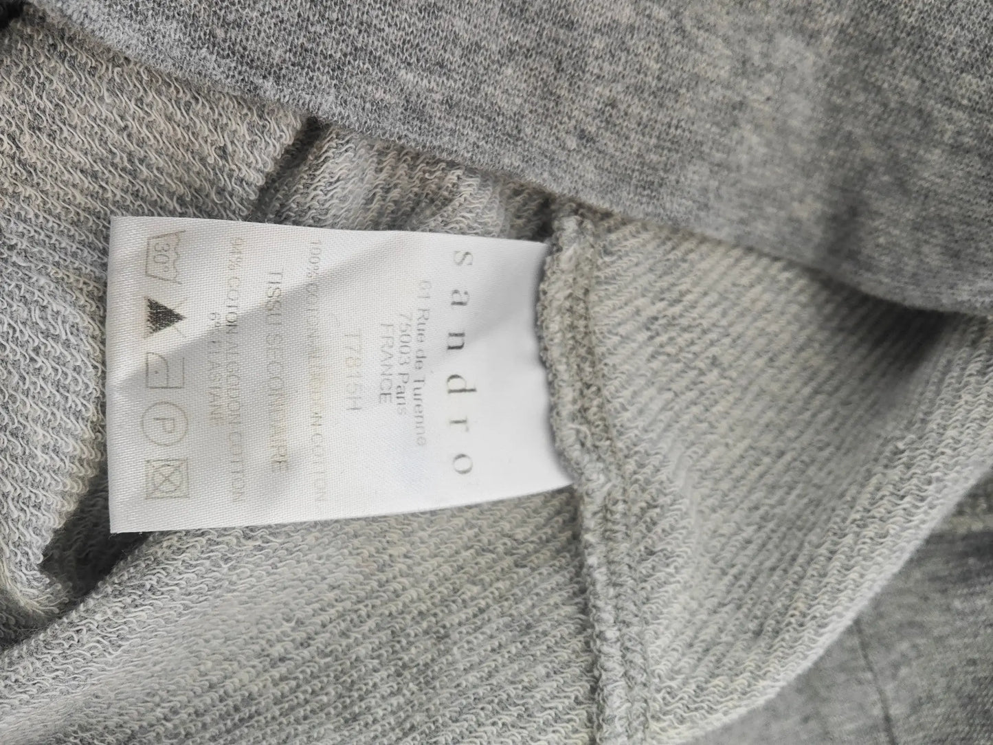 Sweat Sandro gris chiné manches bouffantes T1 - SECONDE MAIN Sandro