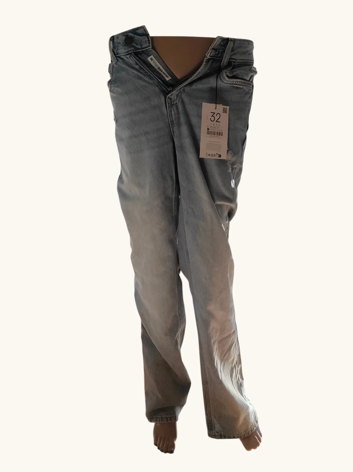 Jean Stradivarius D92 straight wide bleu clair taille 32 Stradivarius