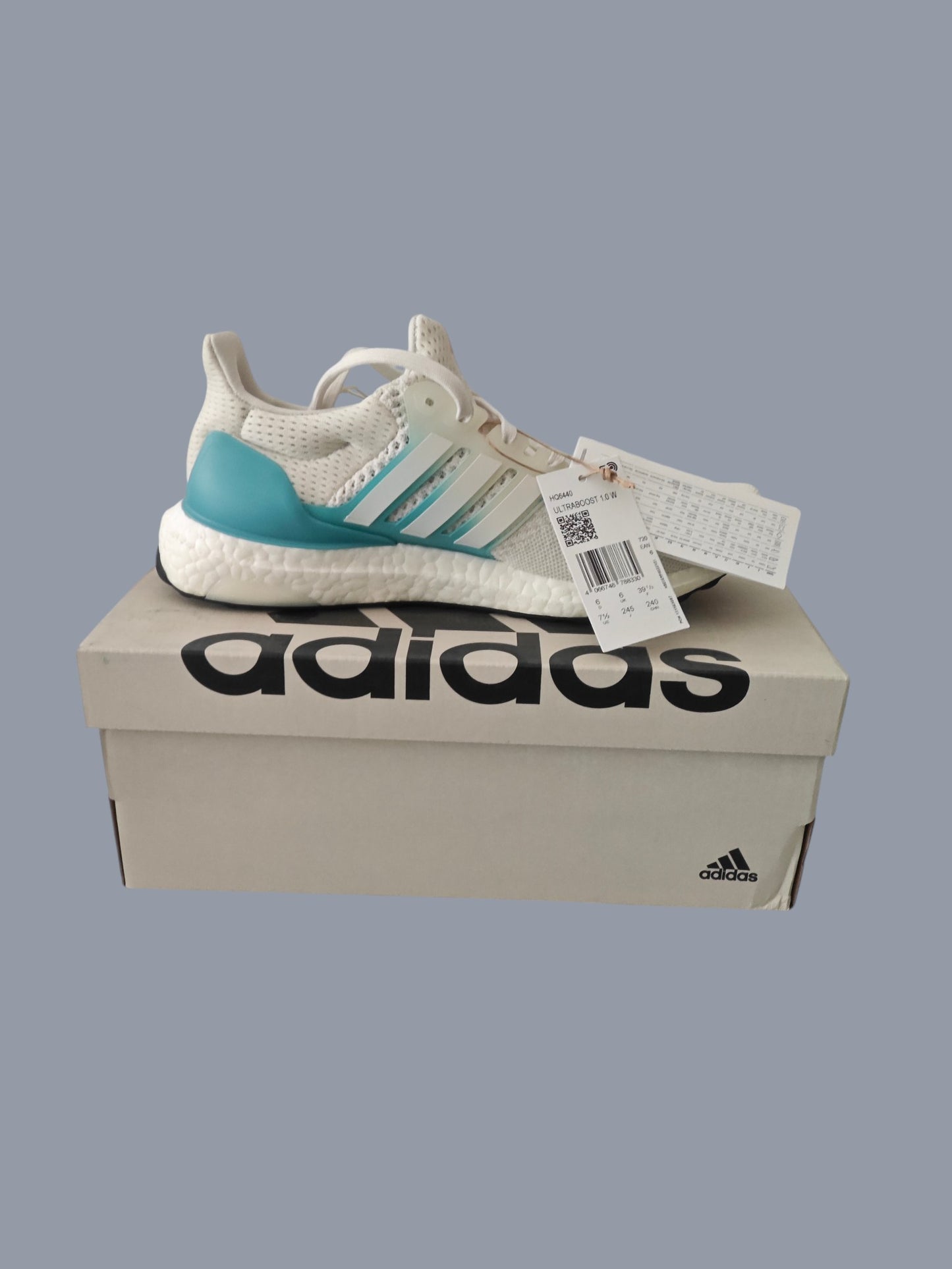 Adidas Ultraboost 1.0 W blanche / bleu turquoise T. 39 1/3