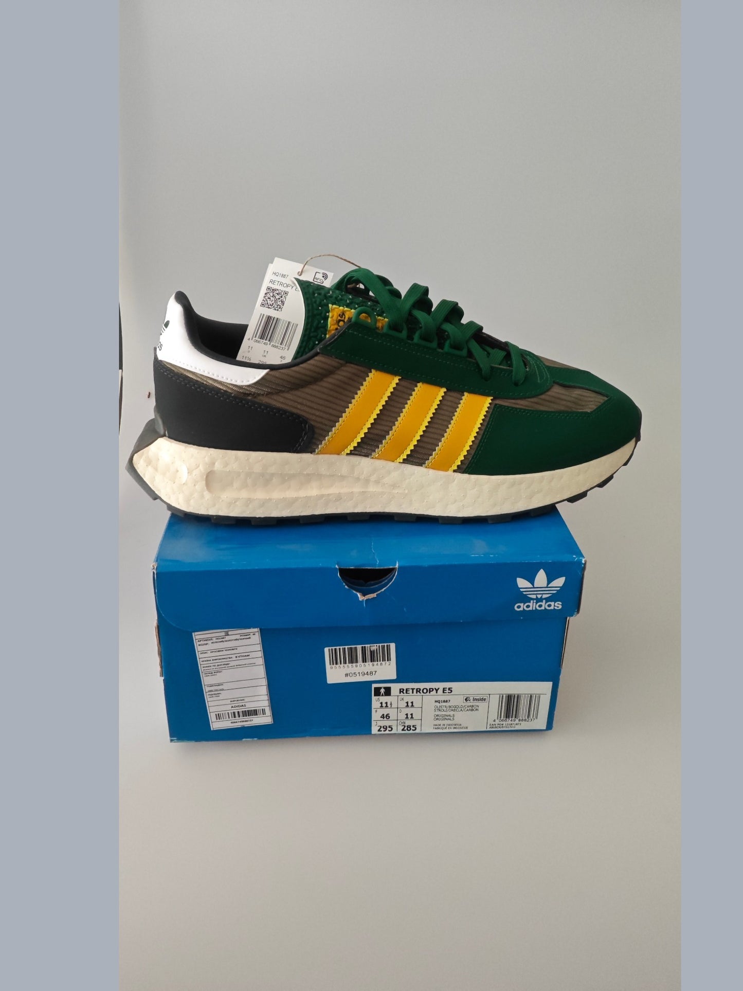 Adidas Retropy E5 vert / jaune pointures 44,45,5 et 46