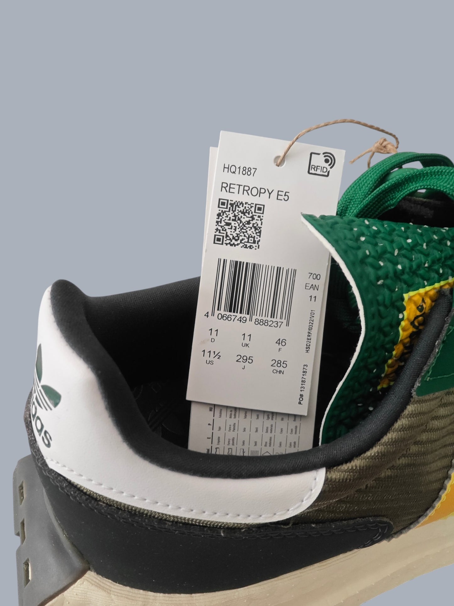 Adidas Retropy E5 vert / jaune pointures 44,45,5 et 46