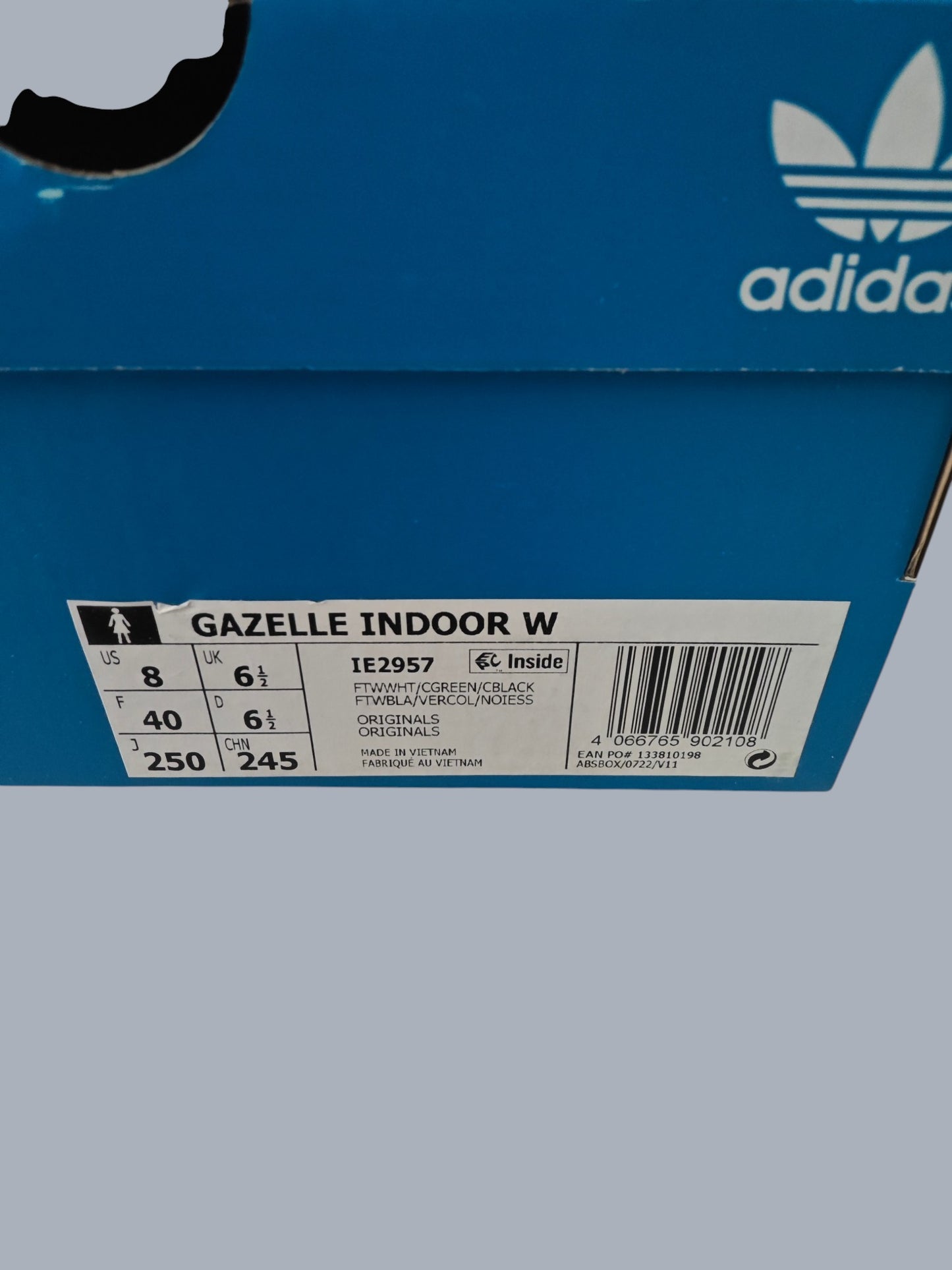 Adidas Gazelle Indoor W blanc / vert – neuves – pointure 40