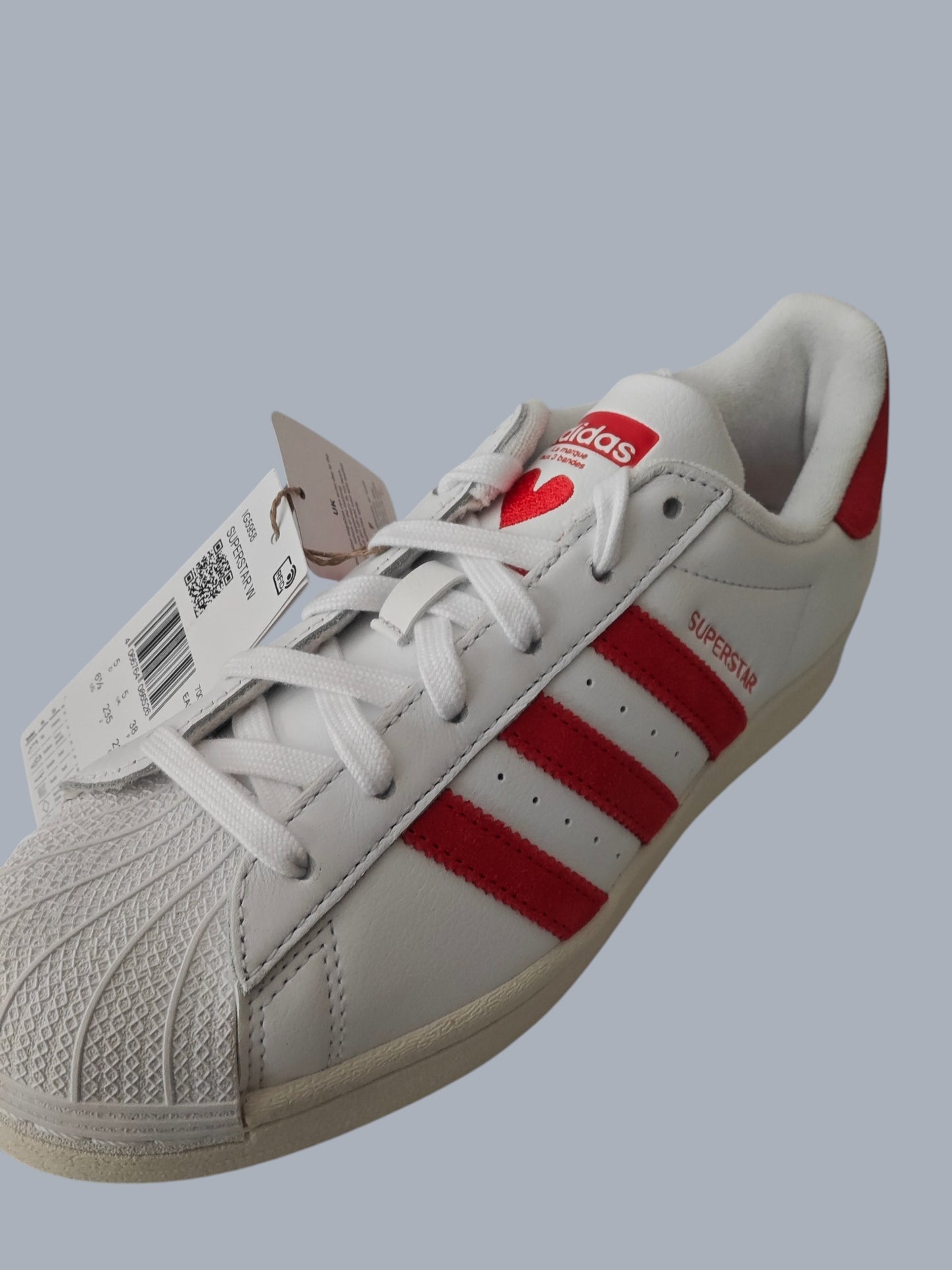 Adidas Superstar W neuves – blanc & rouge – taille 38 – avec étiquette