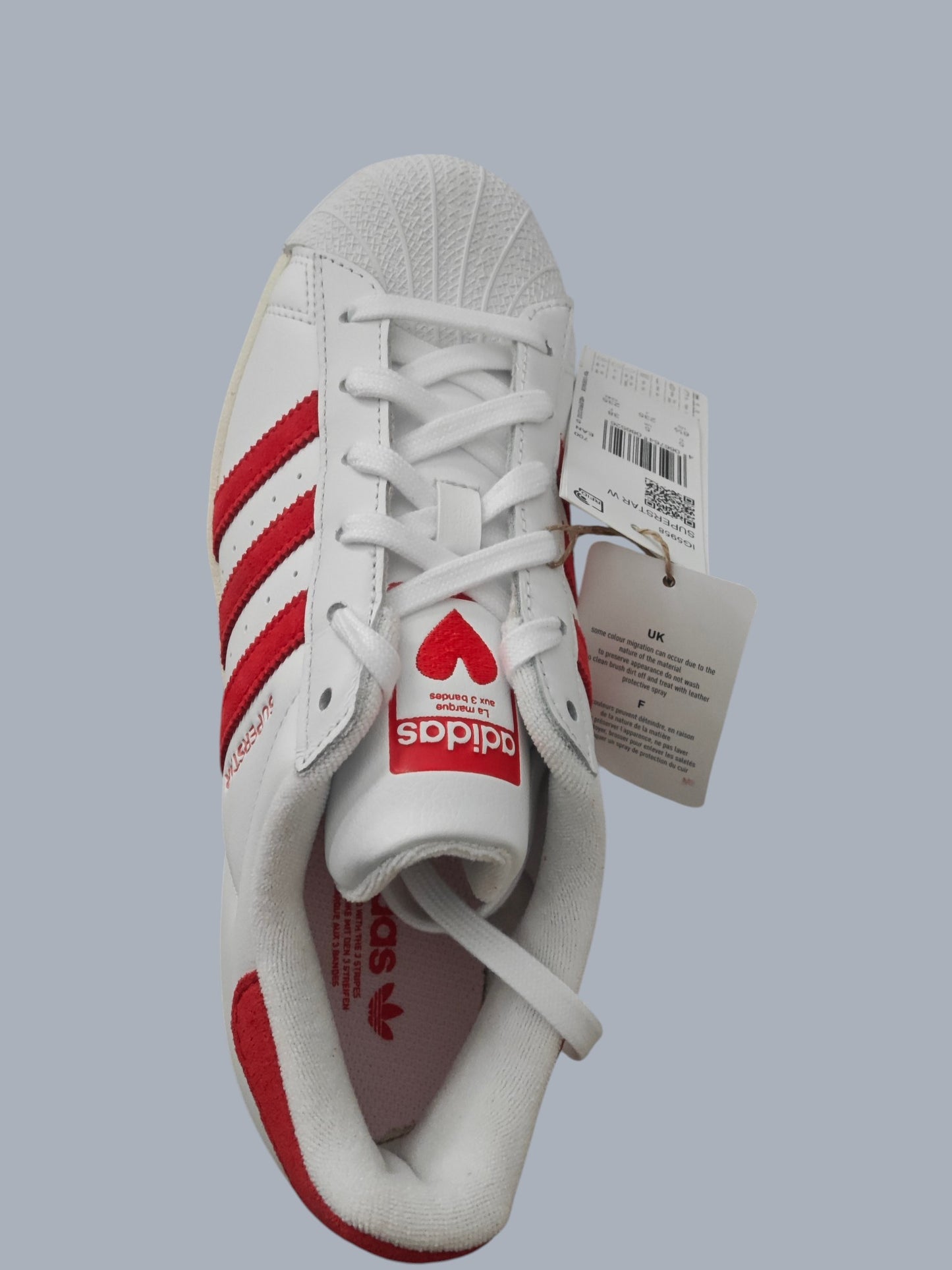 Adidas Superstar W neuves – blanc & rouge – taille 38 – avec étiquette