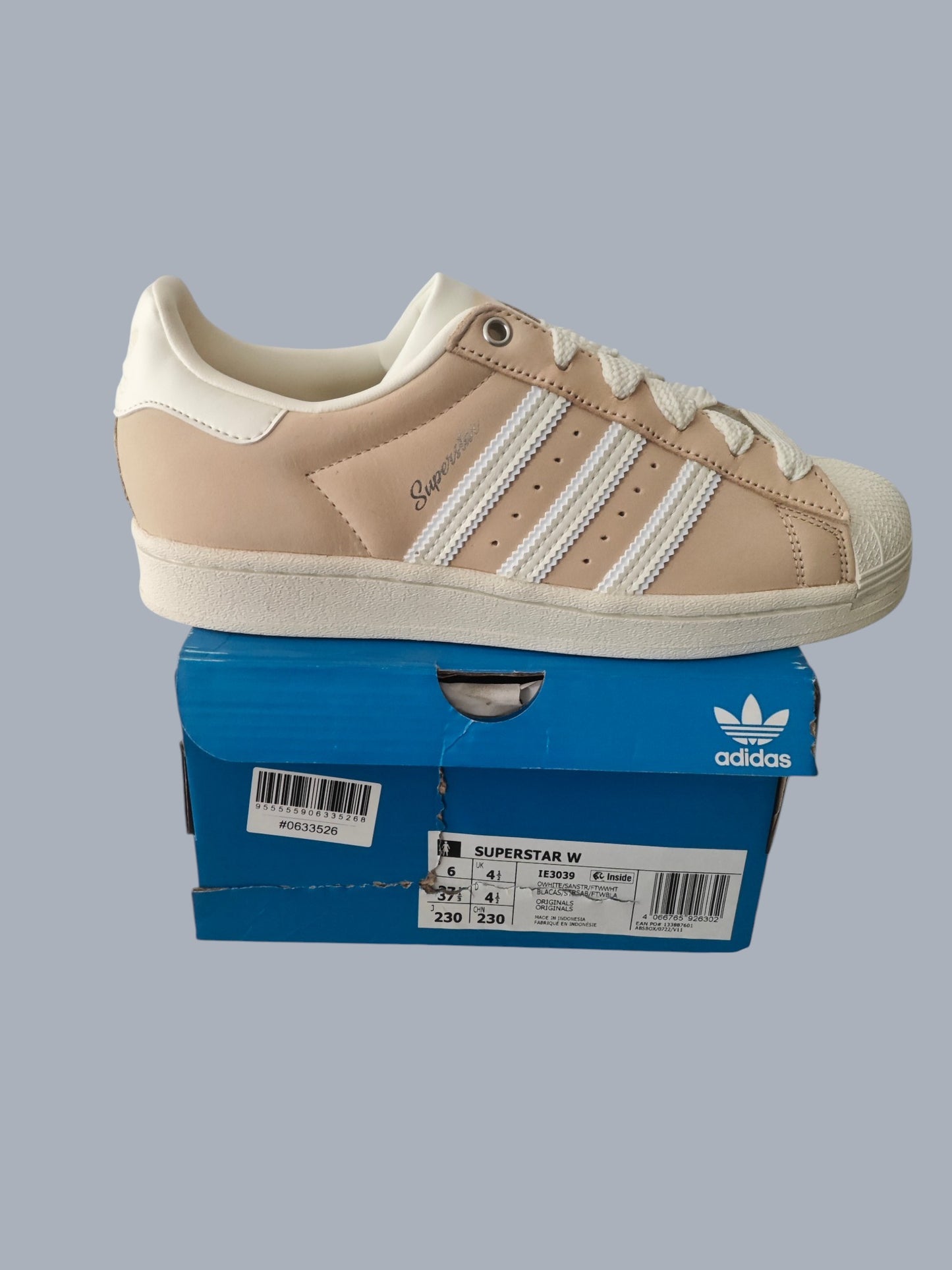 Adidas Superstar W neuves beige / blanc – taille 37 1/3 – avec boîte