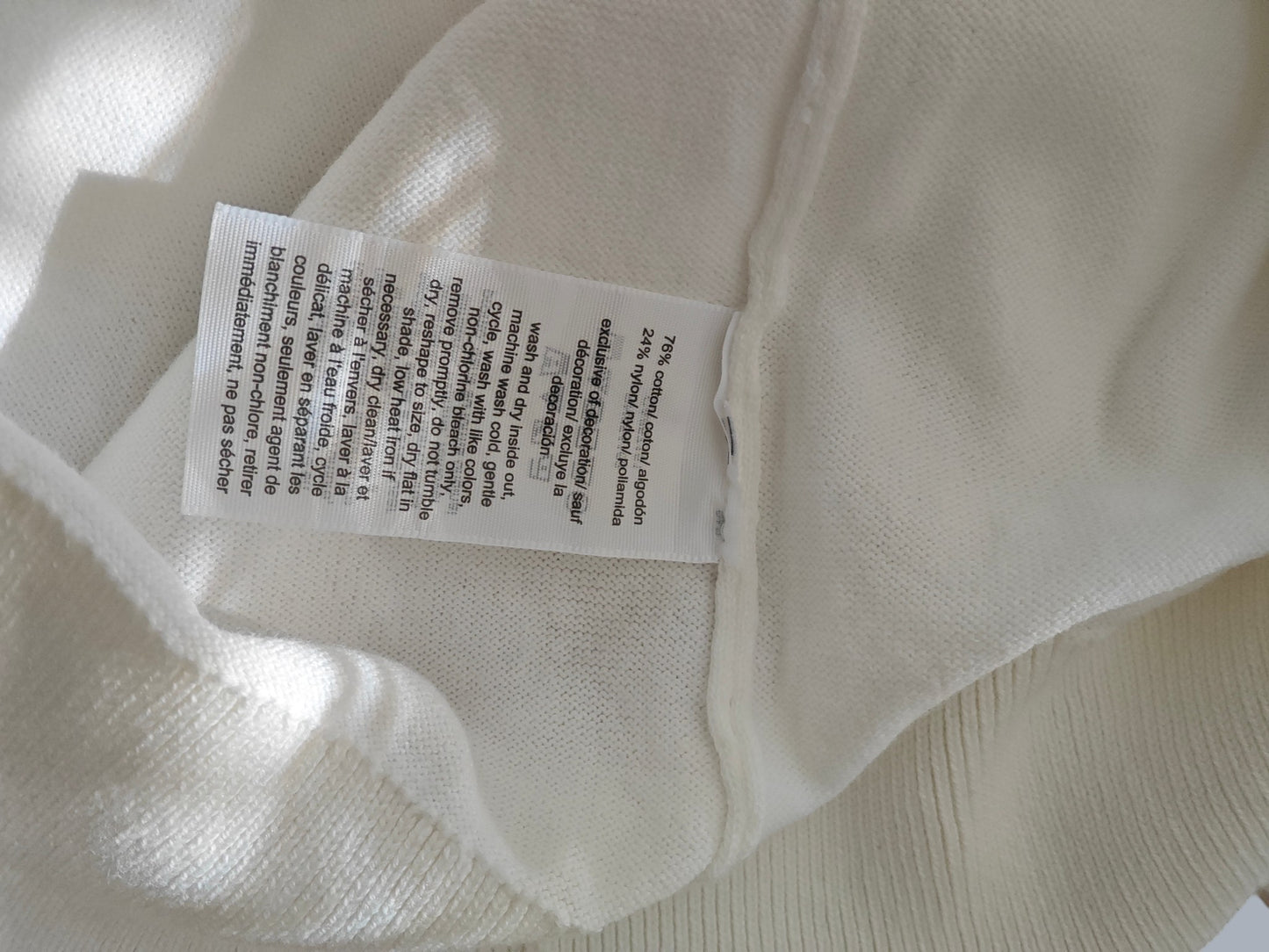 Pull Tommy Hilfiger écru flocon – taille M – coton – SECONDE MAIN