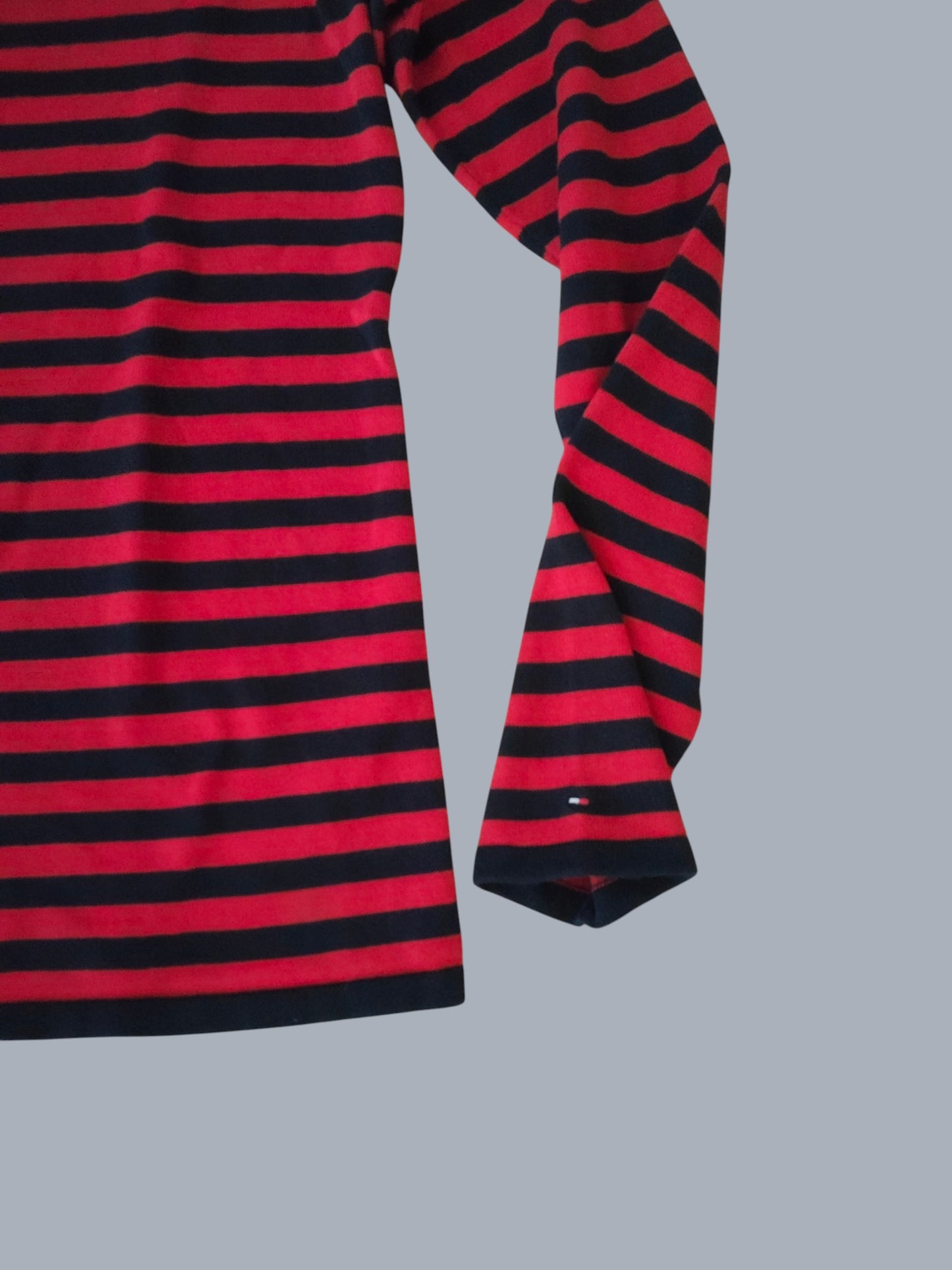 Tommy Hilfiger pull marinière noir rouge femme S SECONDE MAIN