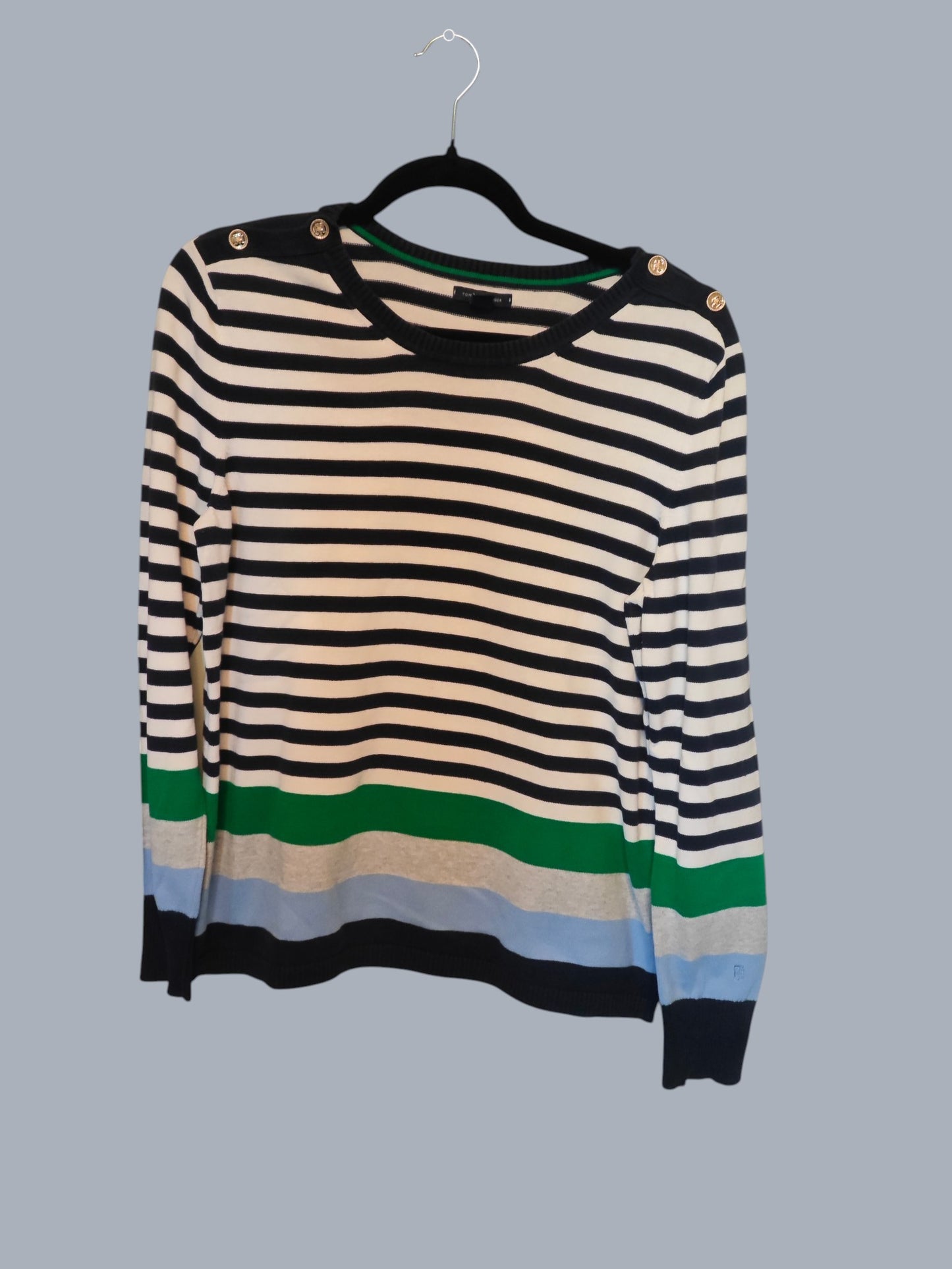 Pull Tommy Hilfiger marinière premium – boutons dorés – taille XL SECONDE MAIN