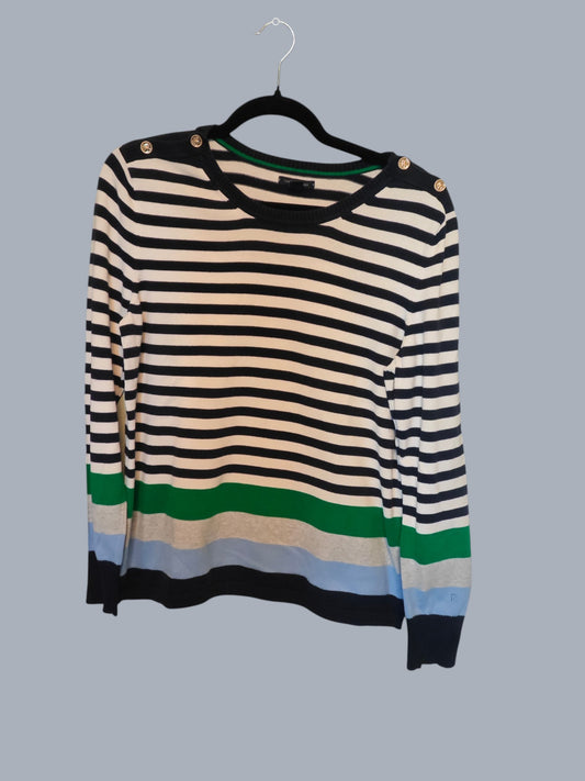 Pull Tommy Hilfiger marinière premium – boutons dorés – taille XL SECONDE MAIN