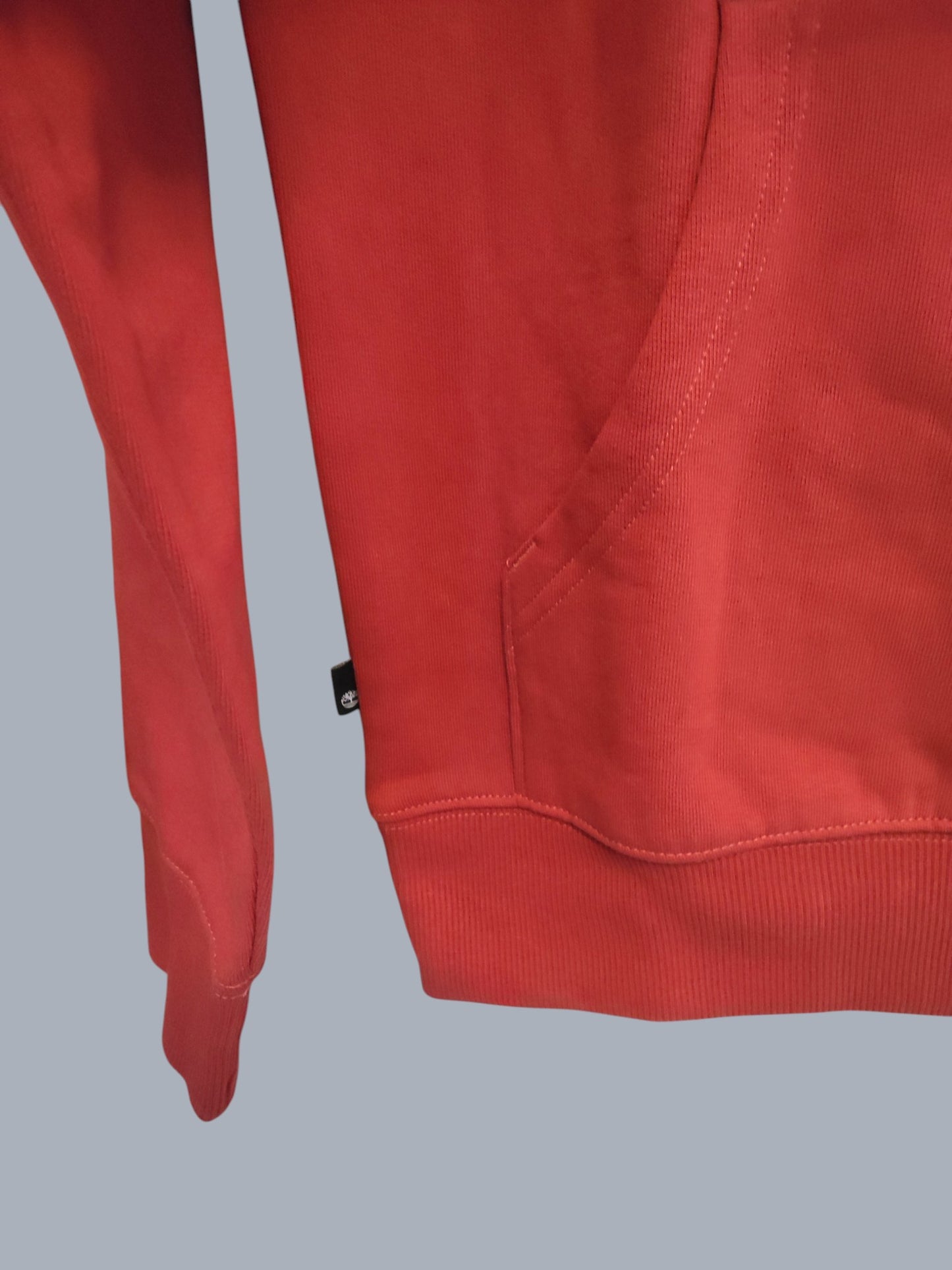 Sweat à capuche Timberland rouge logo noir neuf S