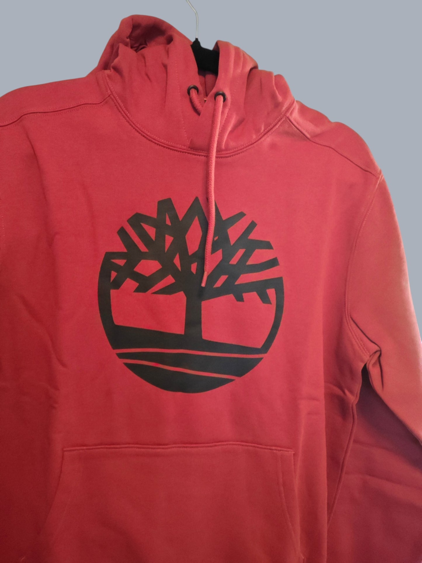 Sweat à capuche Timberland rouge logo noir neuf S