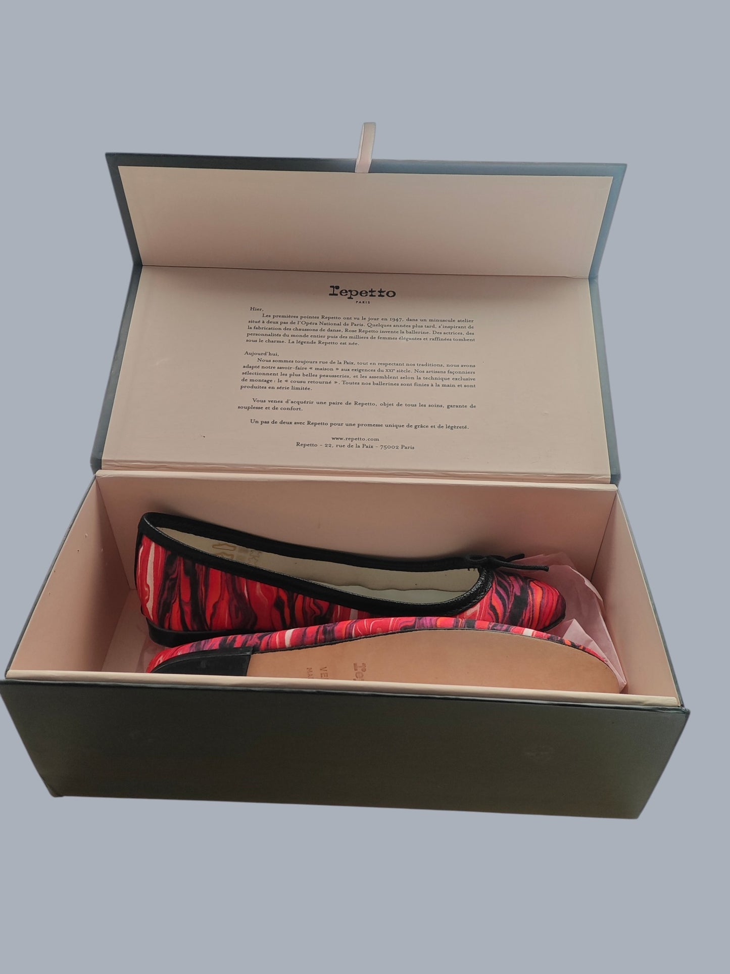 Repetto ballerines cuir multicolore rouge/noir T36 Made in France