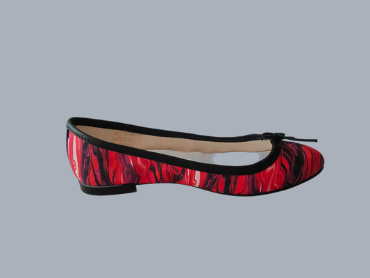 Repetto ballerines cuir multicolore rouge/noir T36 Made in France