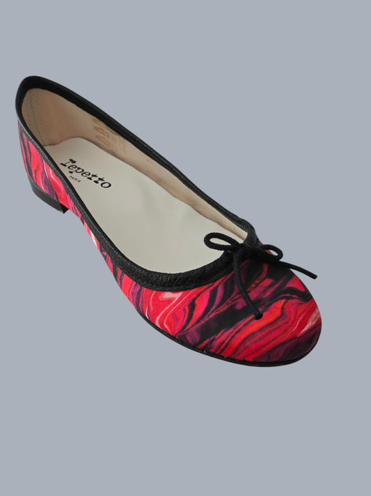 Repetto ballerines cuir multicolore rouge/noir T36 Made in France