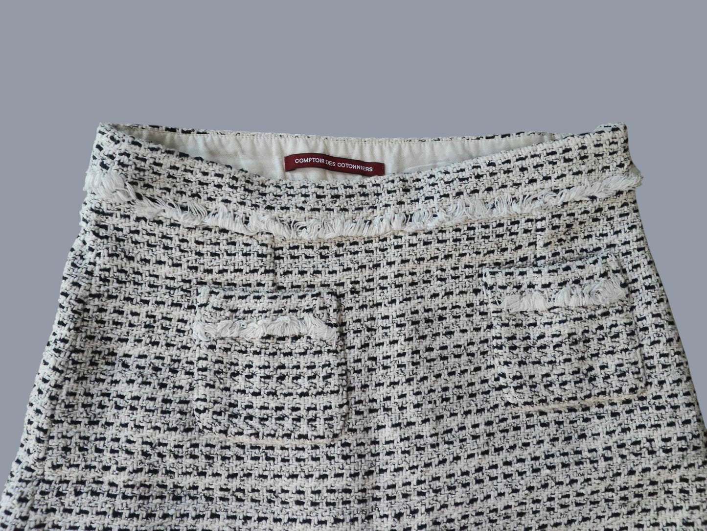 Jupe / short Comptoir des Cotonniers – Taille 36 – Tweed noir & blanc