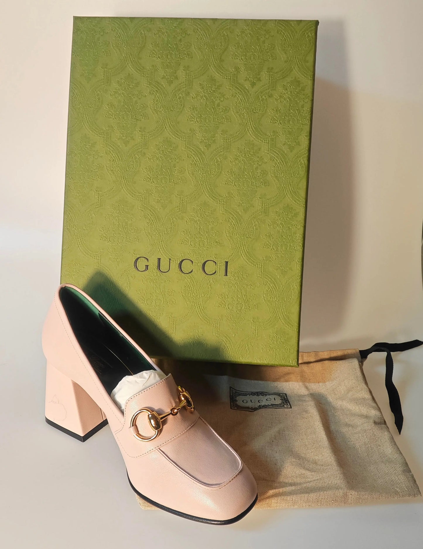 Gucci – Escarpins Mocassins à Talon – Rose Poudré gucci