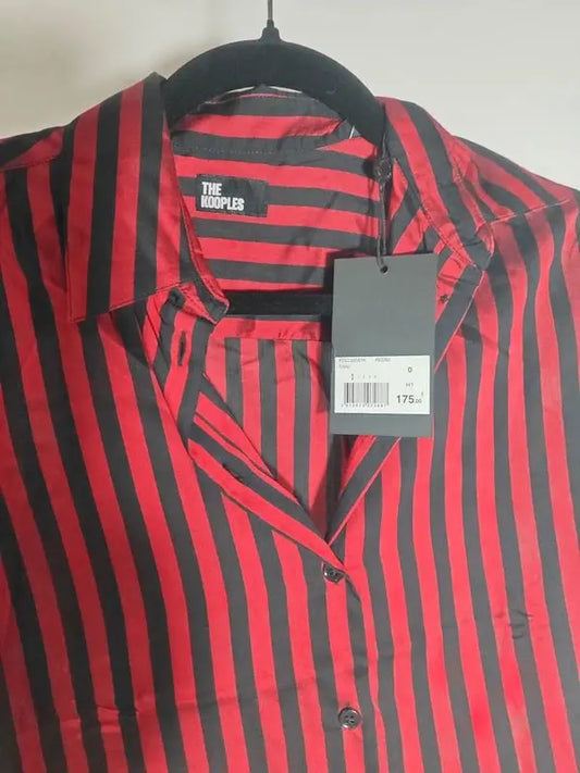 Chemise The Kooples – Rayures rouges & noires – Taille 0 (XS/S) The Kooples