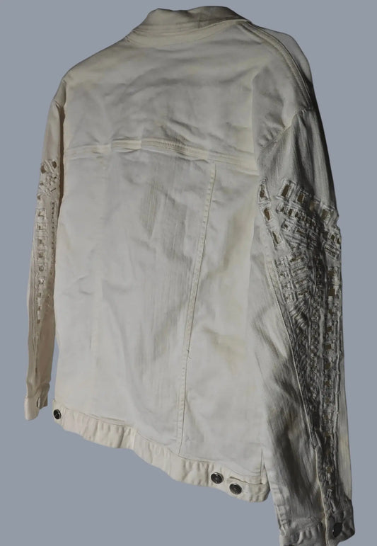 Veste en jean blanche IRO (manches ajourées) - SECONDE MAIN IRO